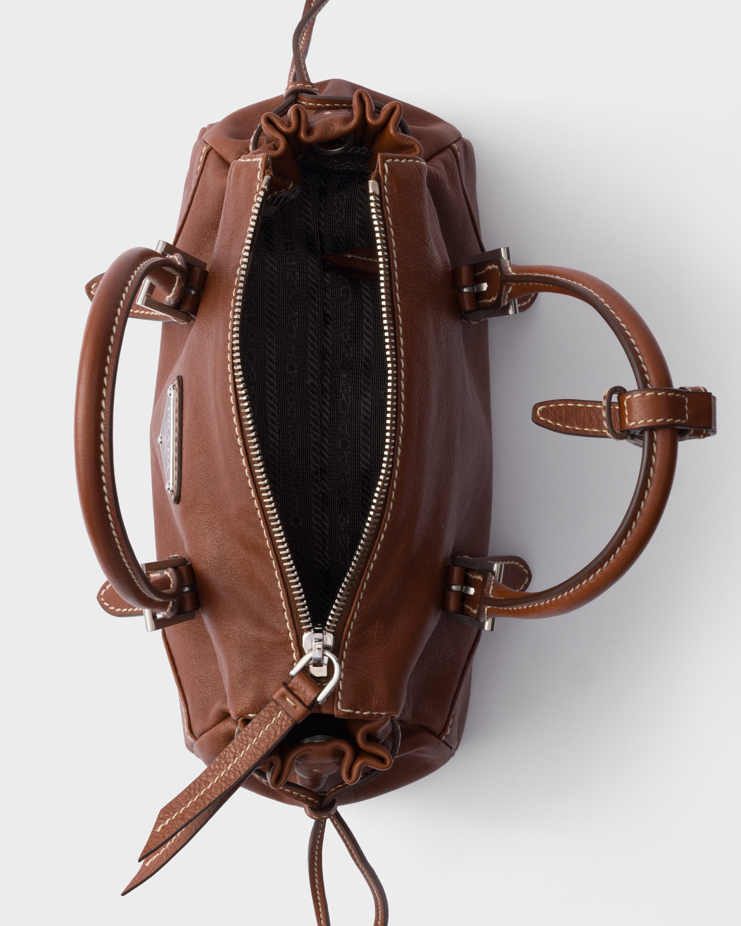 Petit sac prada karin en cuir PRADA Marron