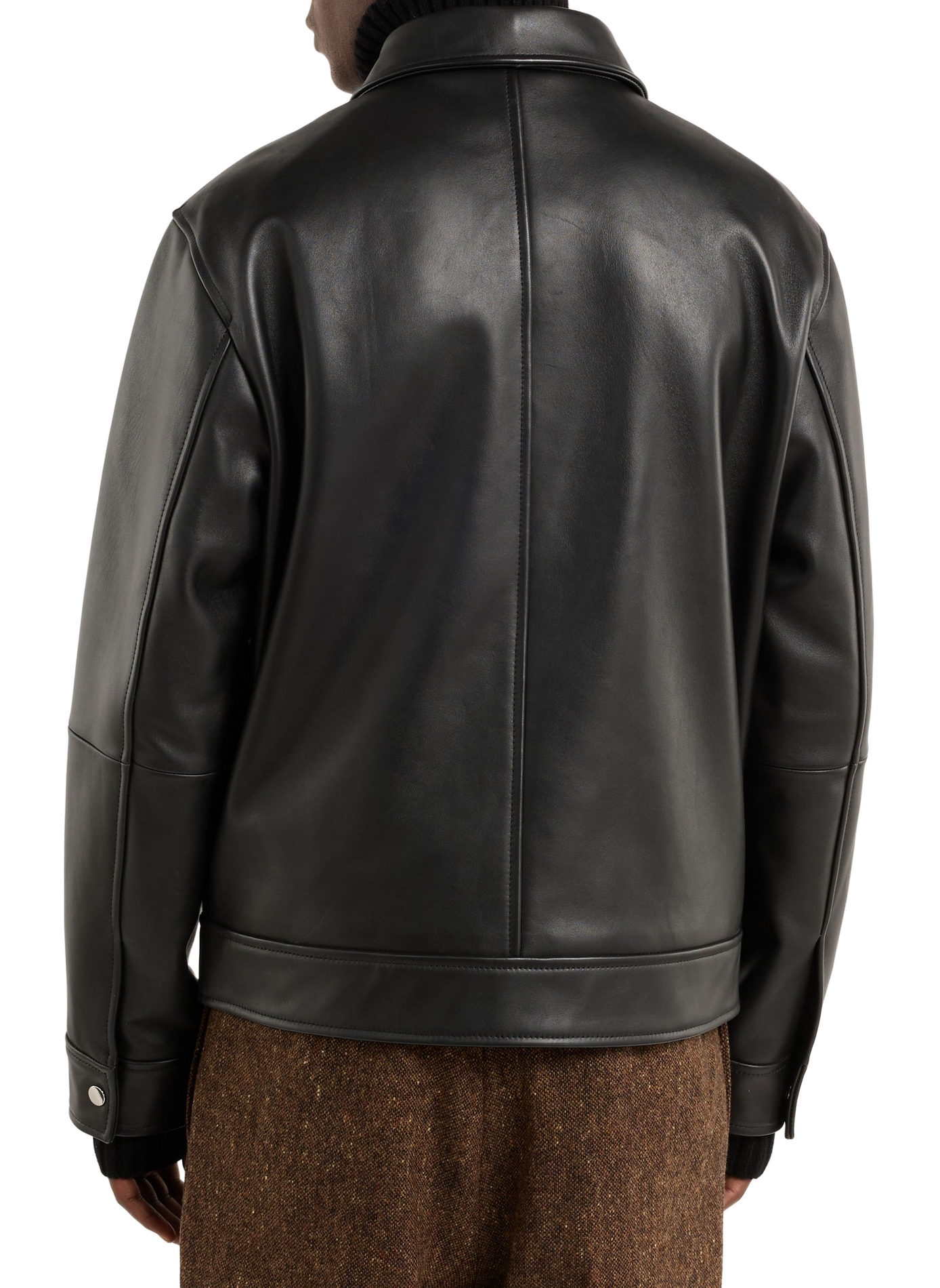 Blouson Fool col classique en cuir SAISON 1865 Noir