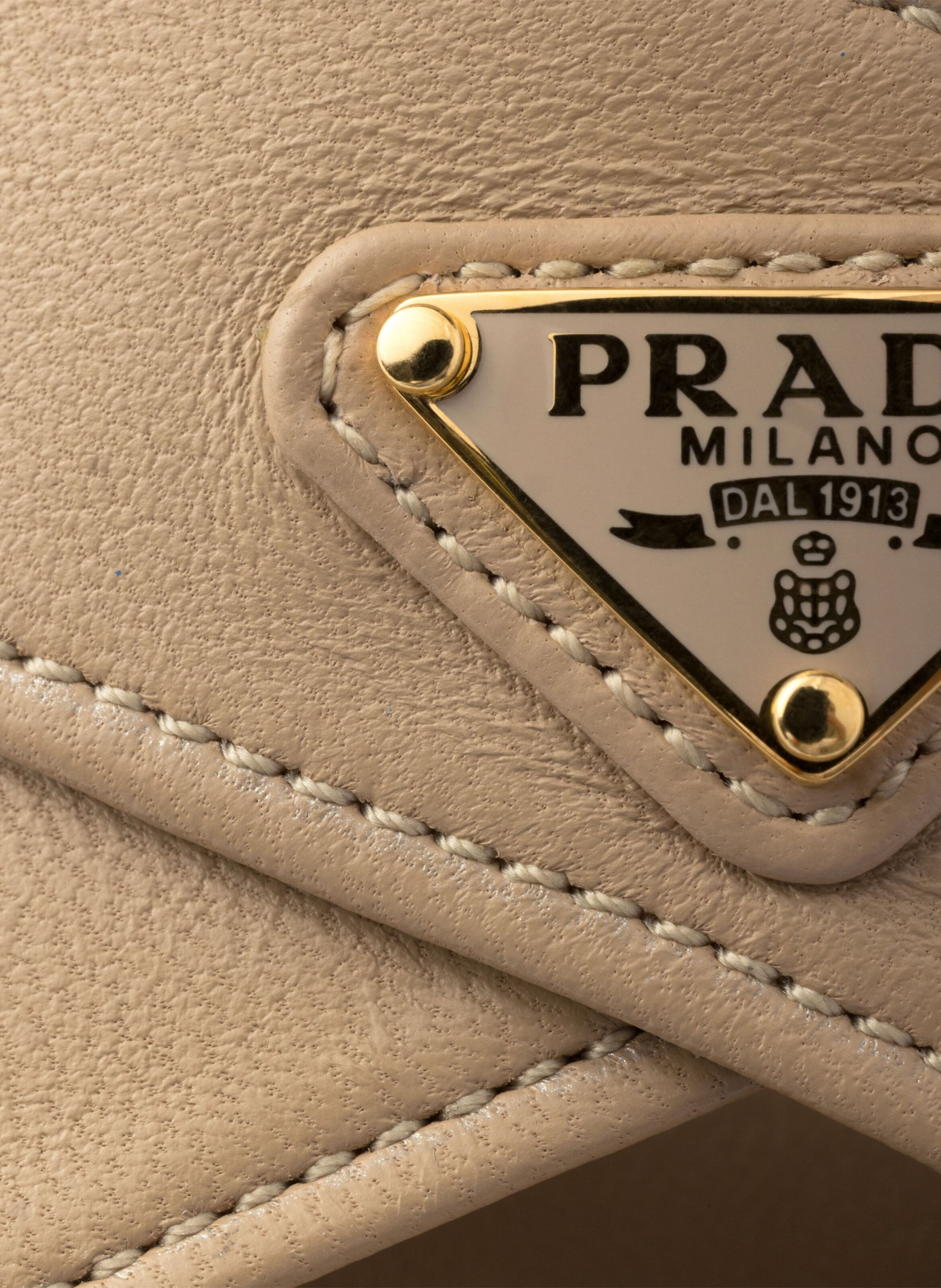 Sandales compensées en cuir nappa PRADA Beige