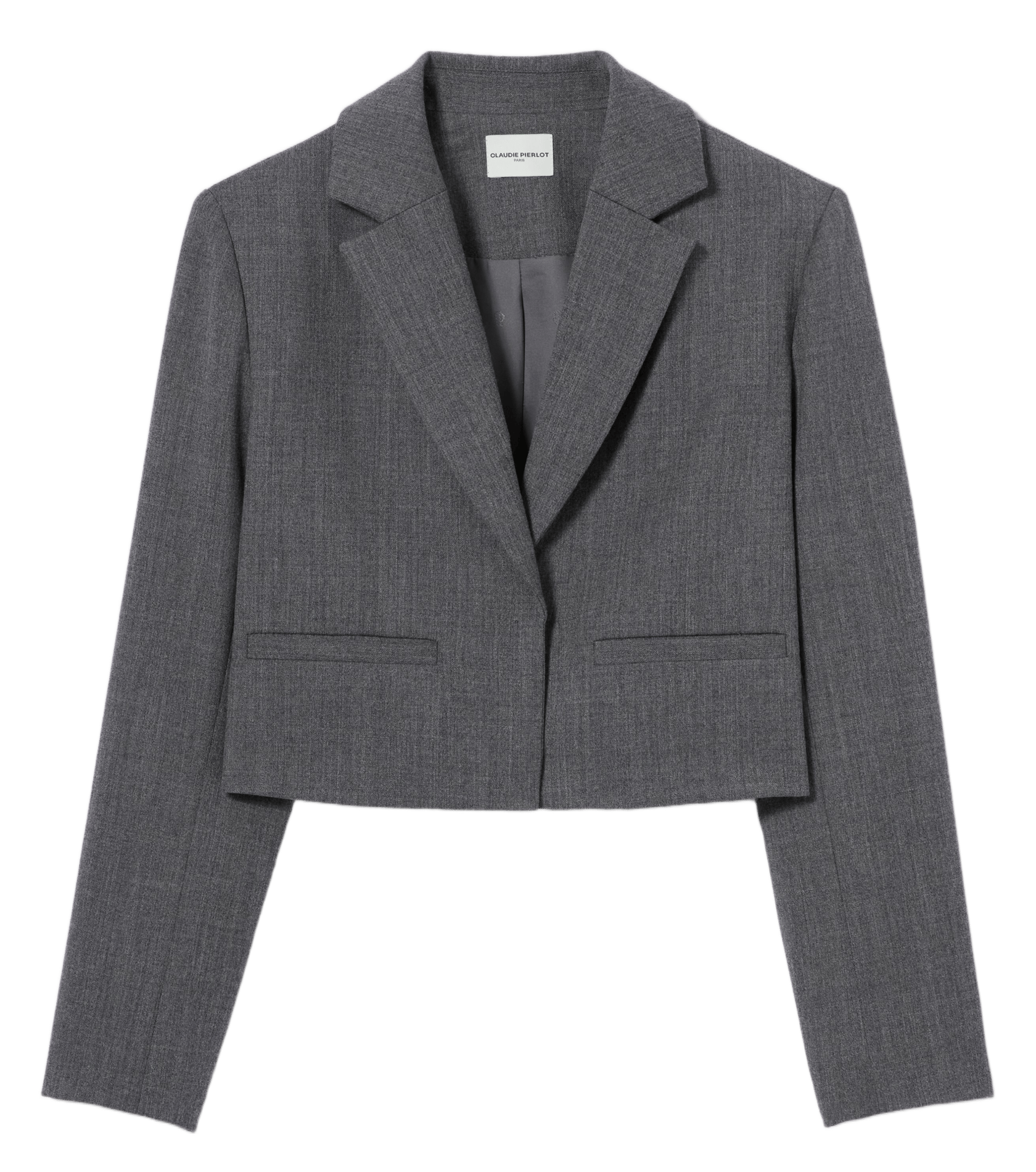 Veste tailleur droite en laine CLAUDIE PIERLOT Gris