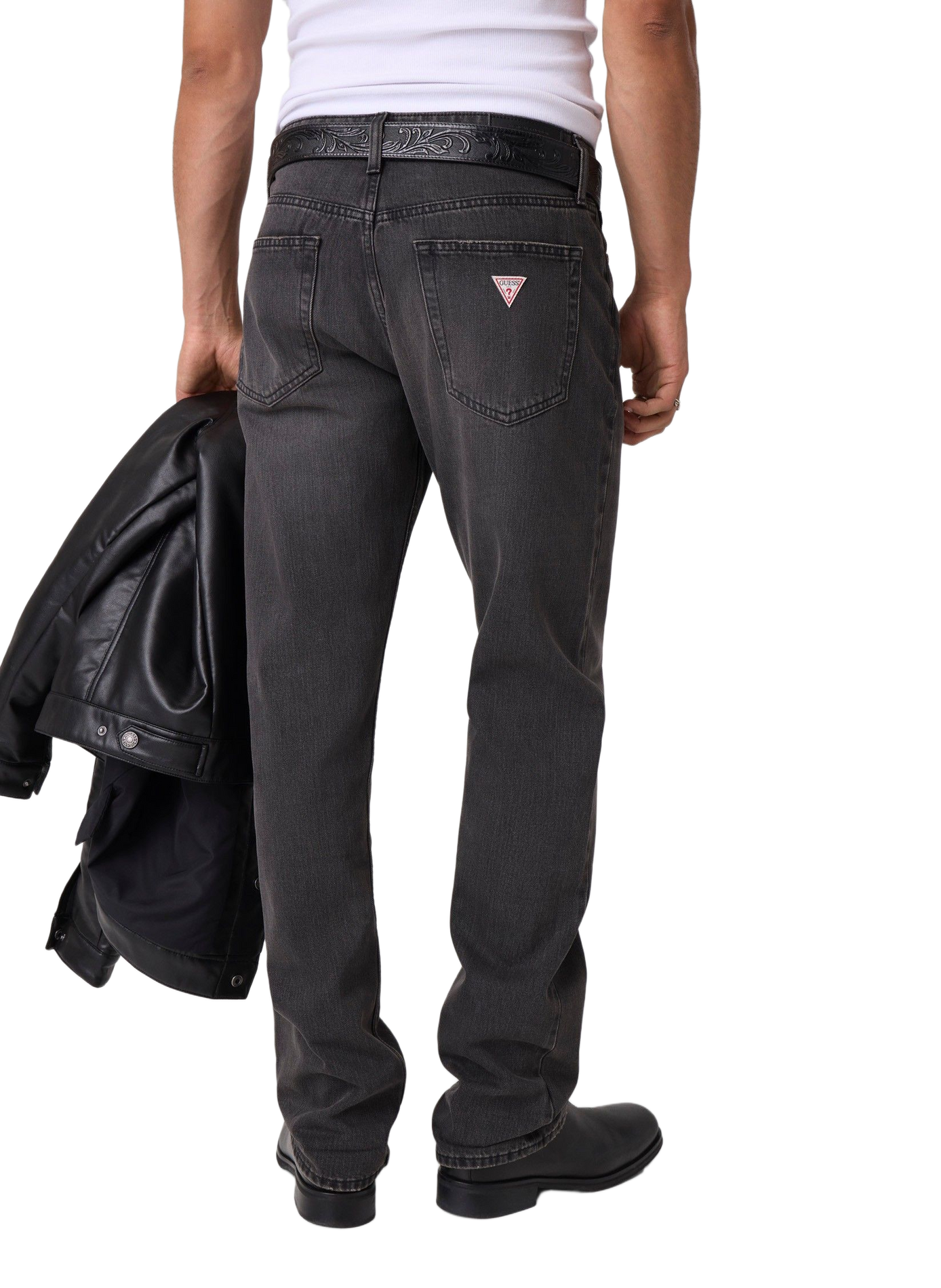 Straight-leg cotton-blend jeans GUESS Black