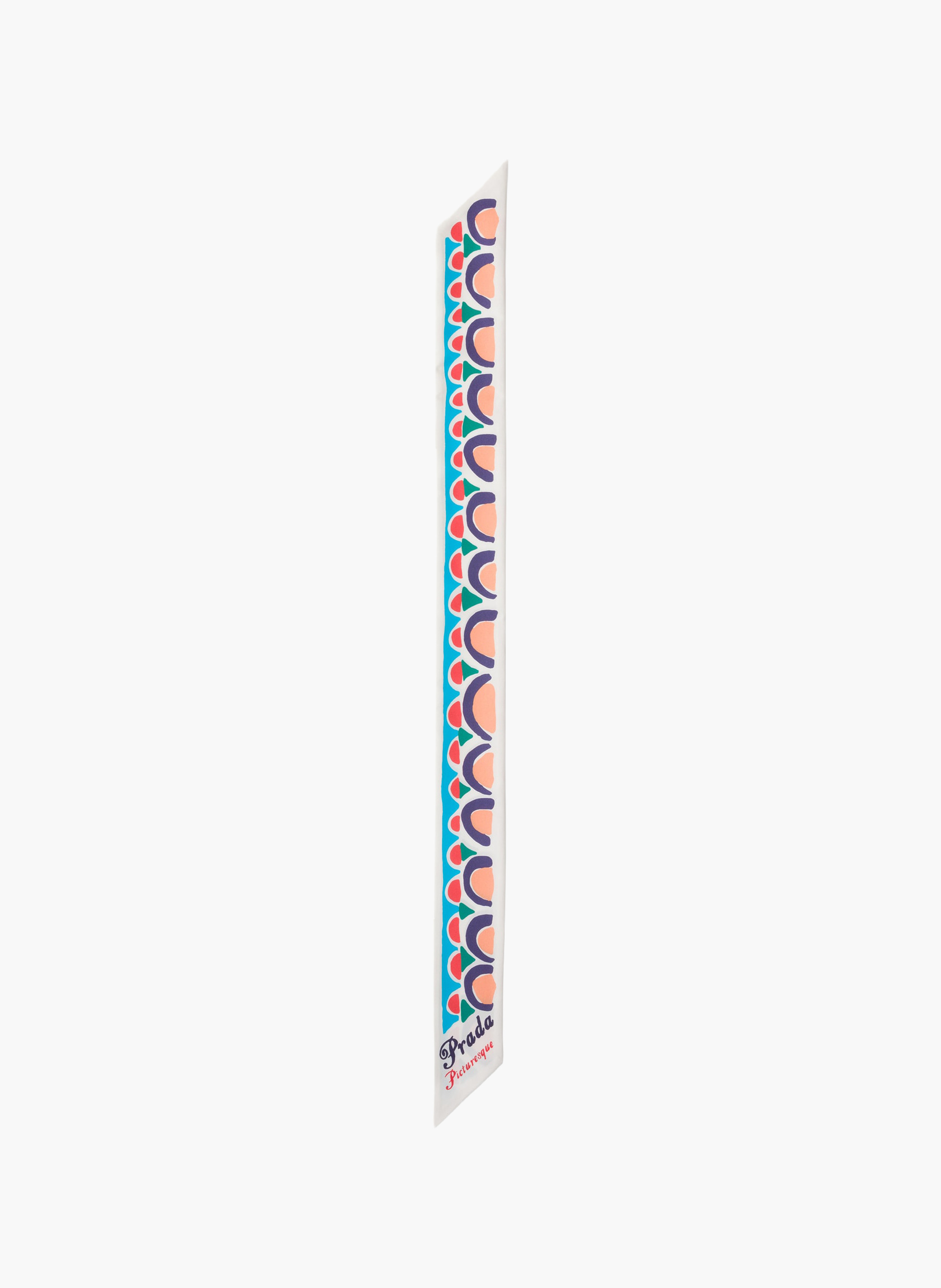 Foulard fin en sergé de soie imprimé PRADA Bleu