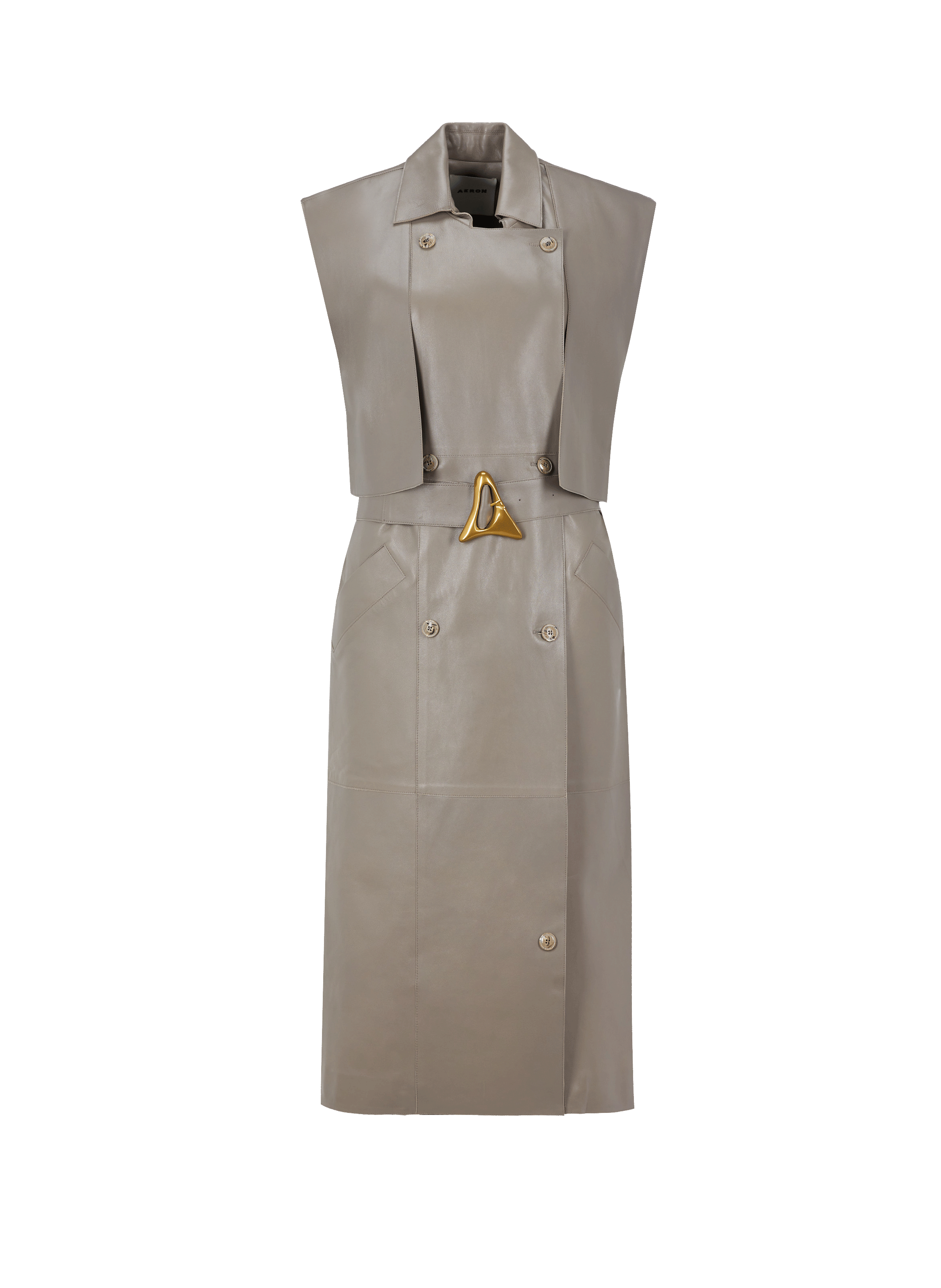 Trench sans manches en coton délavé mélangé