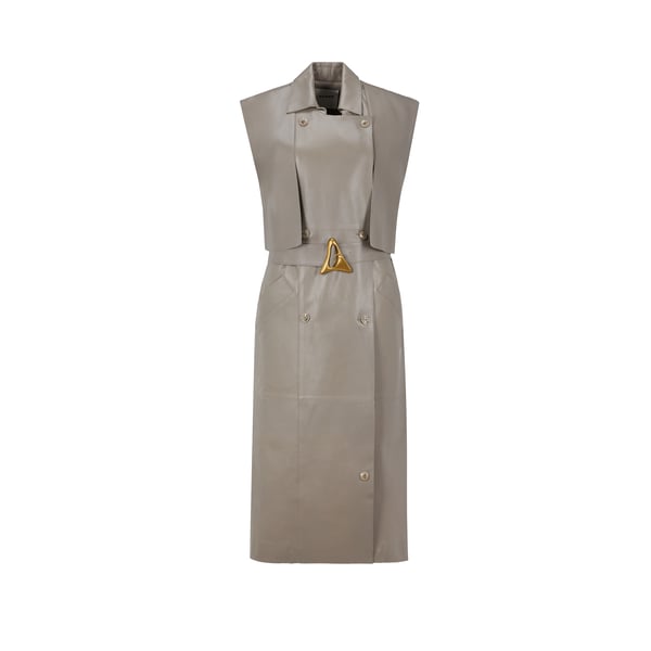 Trench sans manches en coton délavé mélangé