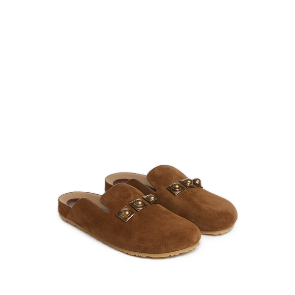 Etro Suede Clog Sandals In Brown