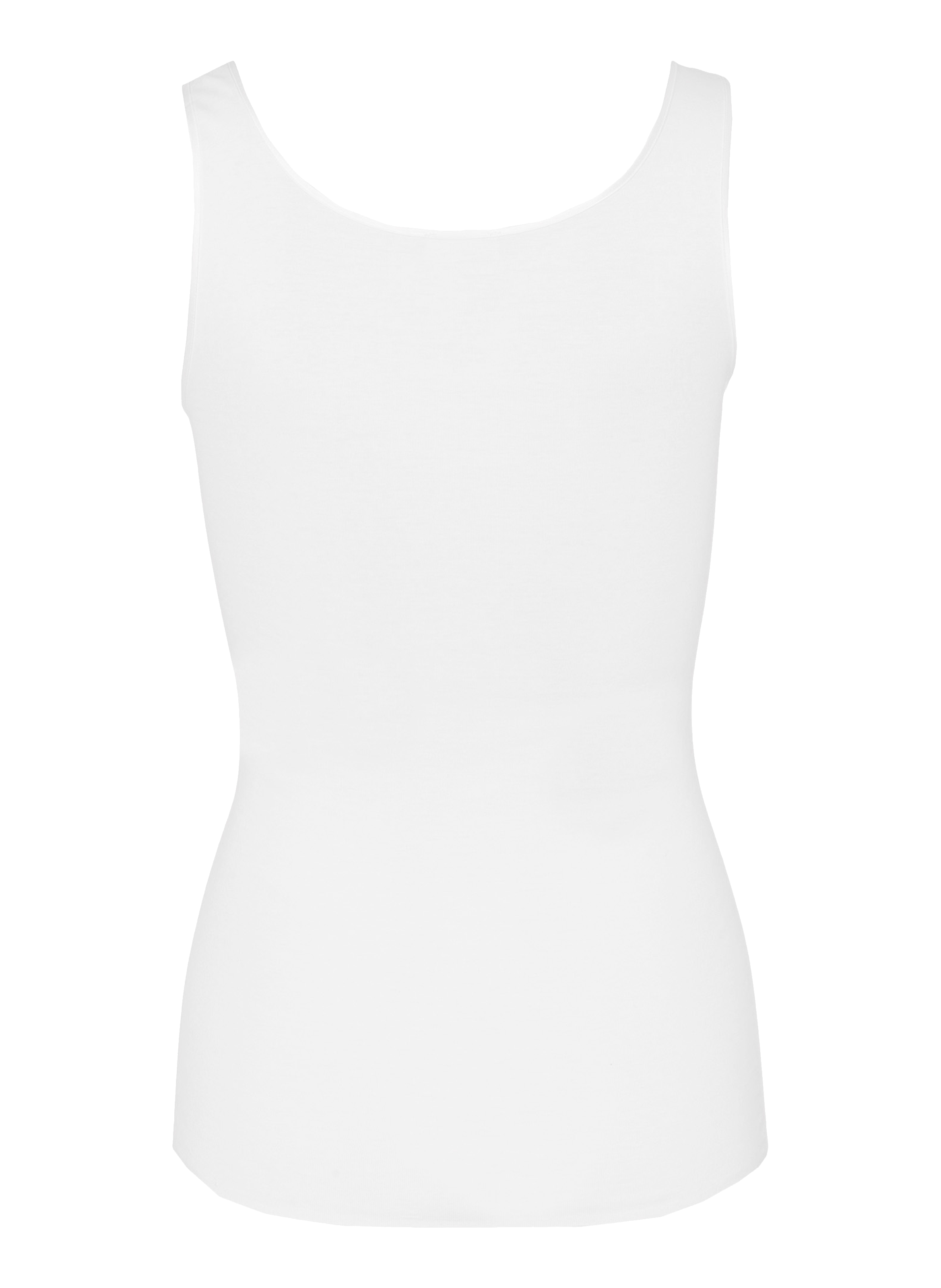 Teardrop ribbed tank top HANRO White