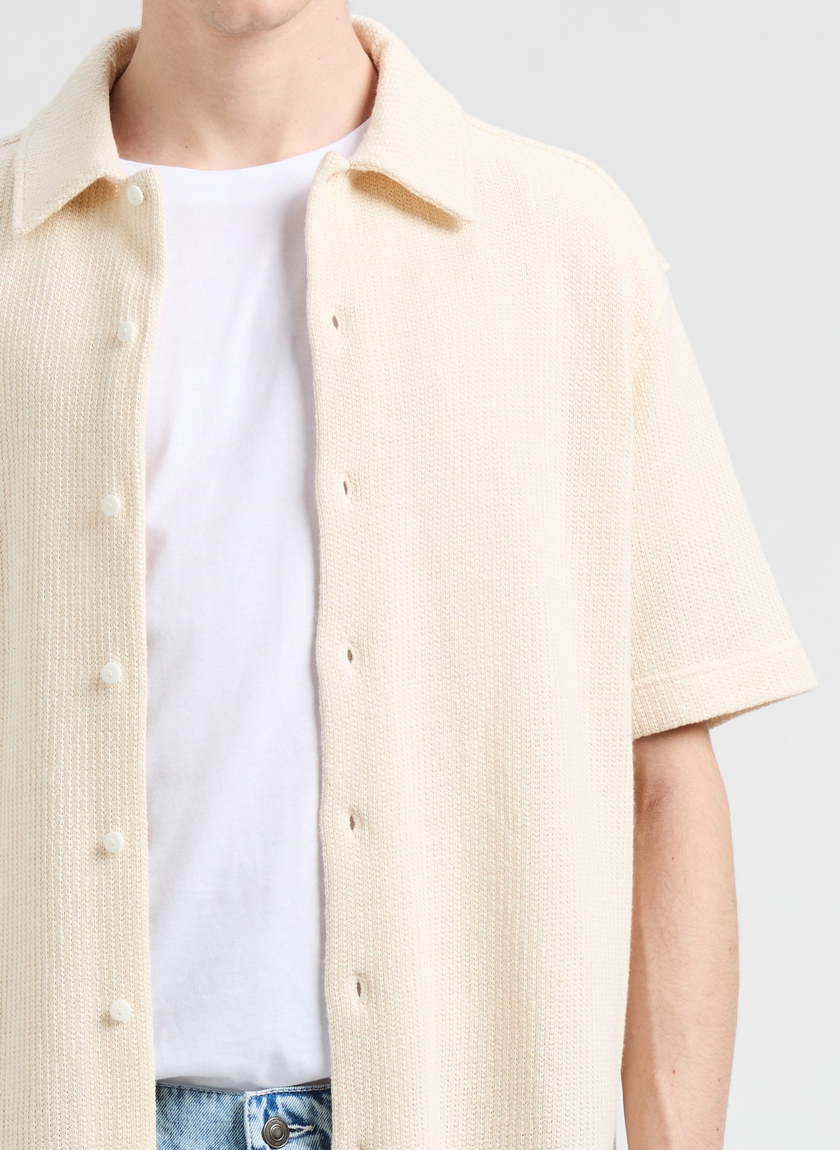 Cotton eyelet shirt SAISON 1865 Beige