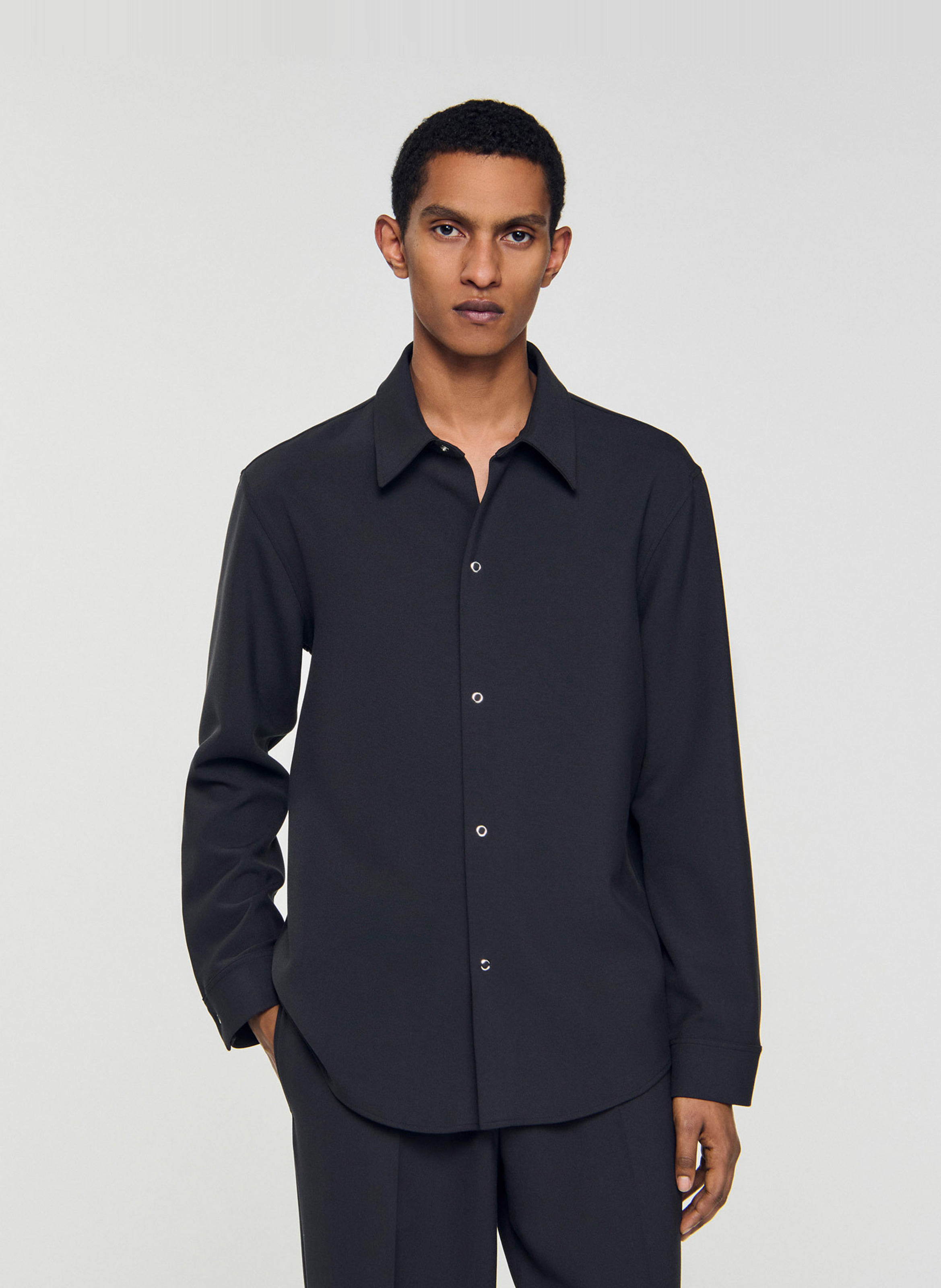 Chemise droite à col classique SANDRO Gris