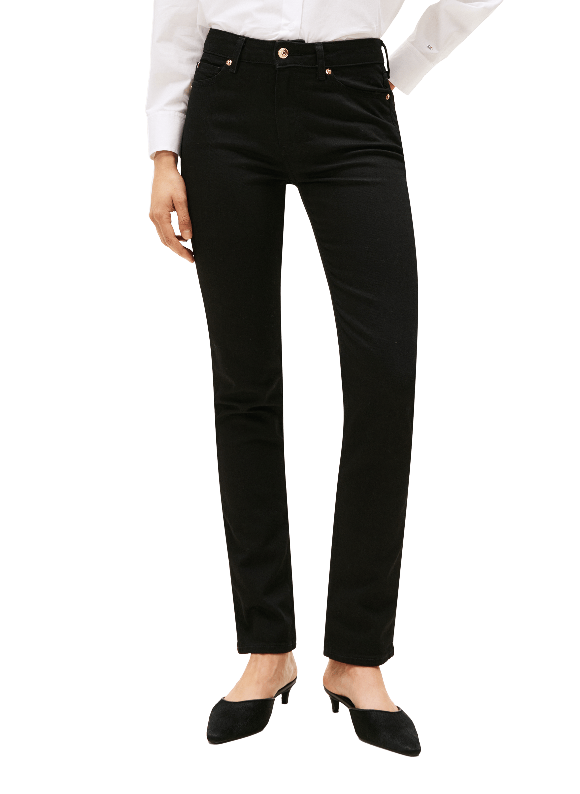 TOMMY HILFIGER Mid-rise slim jeans Black