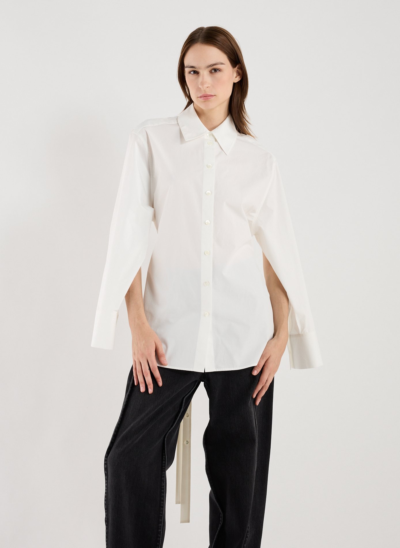 Silk poplin shirt ROHE FRAMES White