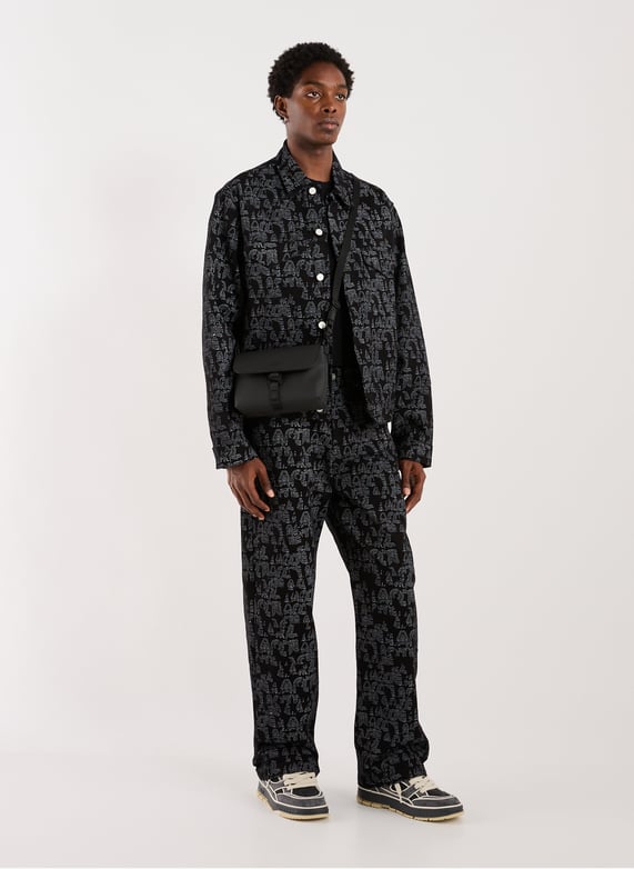 Blouson imprimé col classique en coton | Noir by ARTE ANTWERP Blouson imprimé col classique en coton Noir