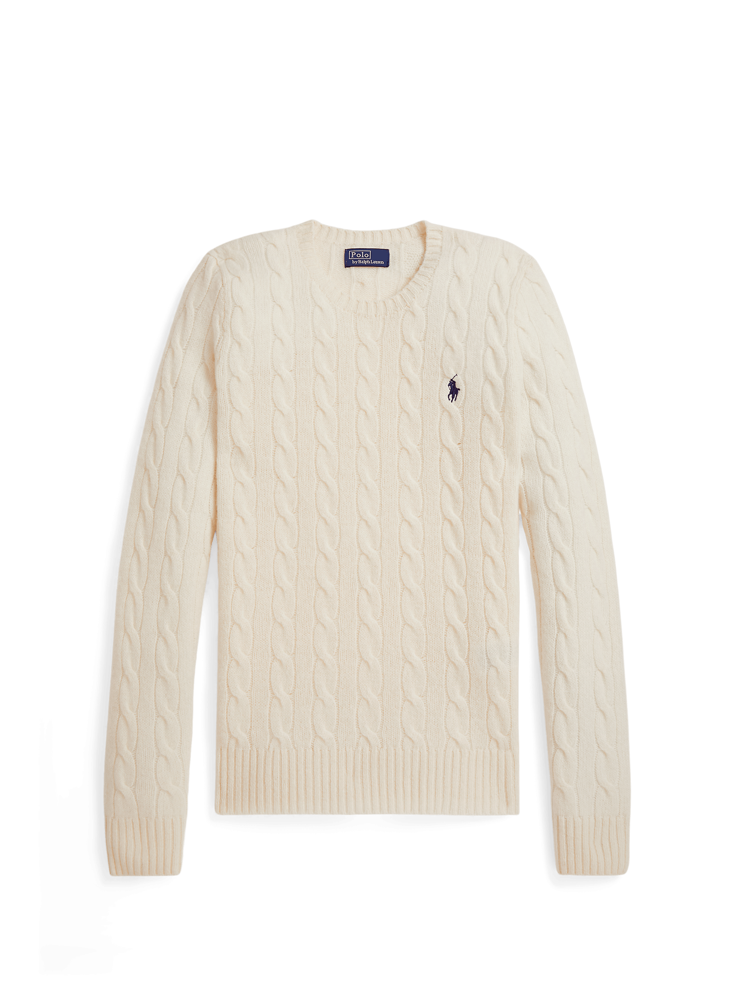 Pull col rond en laine et cachemire POLO RALPH LAUREN Beige