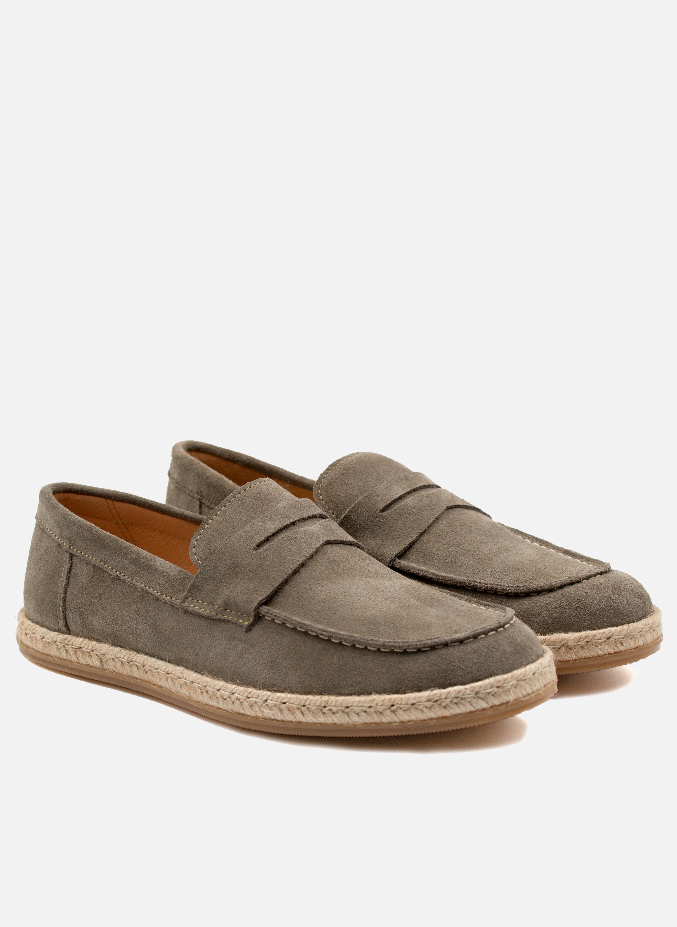 Mocassins espadrille cuir daim JULES & JENN Gris