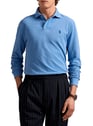 Long-sleeved cotton polo shirt | Blue by POLO RALPH LAUREN POLO RALPH LAUREN Long-sleeved cotton polo shirt | Blue
