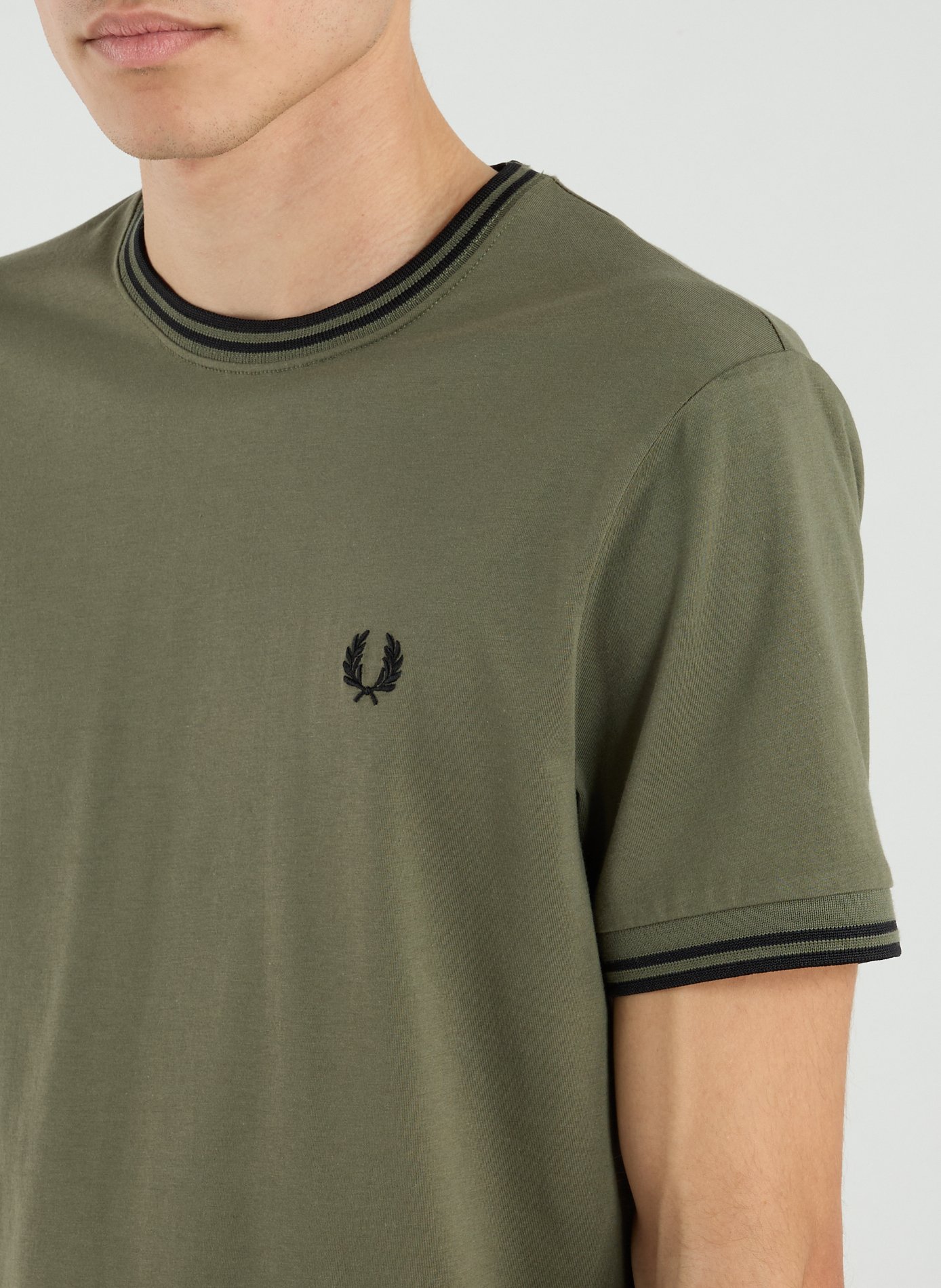 T-shirt brodé en coton FRED PERRY Vert