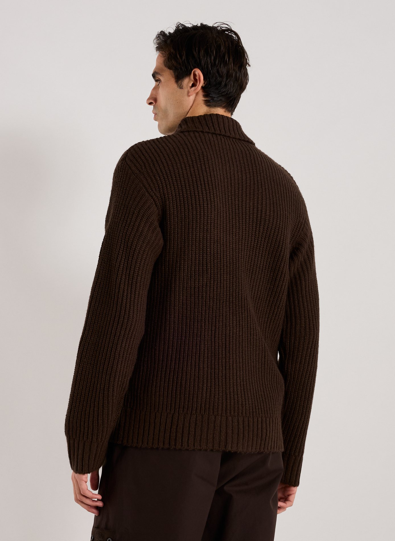 Zip-up classic collar sweater CARHARTT WIP Brown
