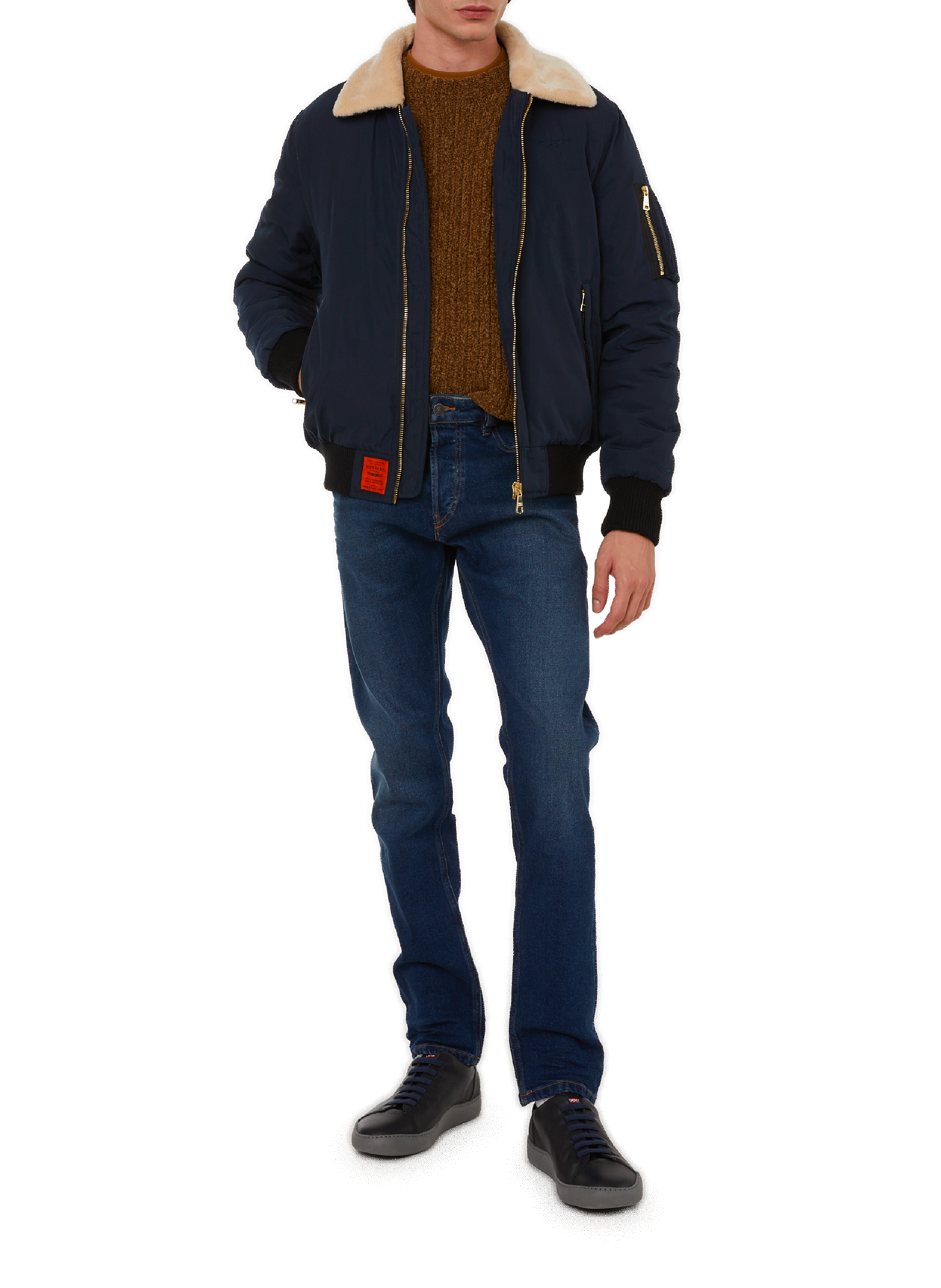 Bomber à col fourré BOMBERS ORIGINAL Bleu