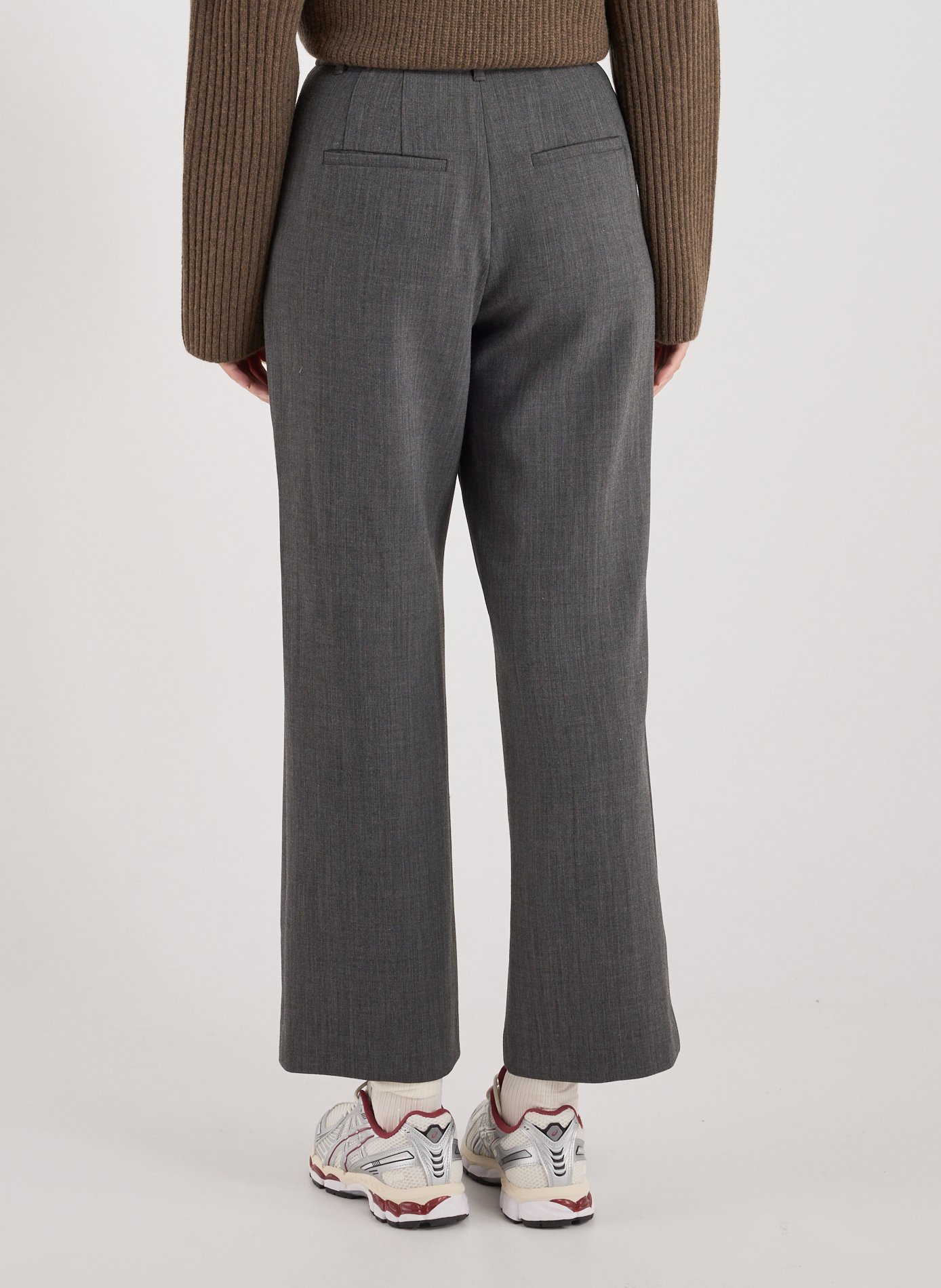 Straight wool-blend trousers  SANDBEIGE Grey
