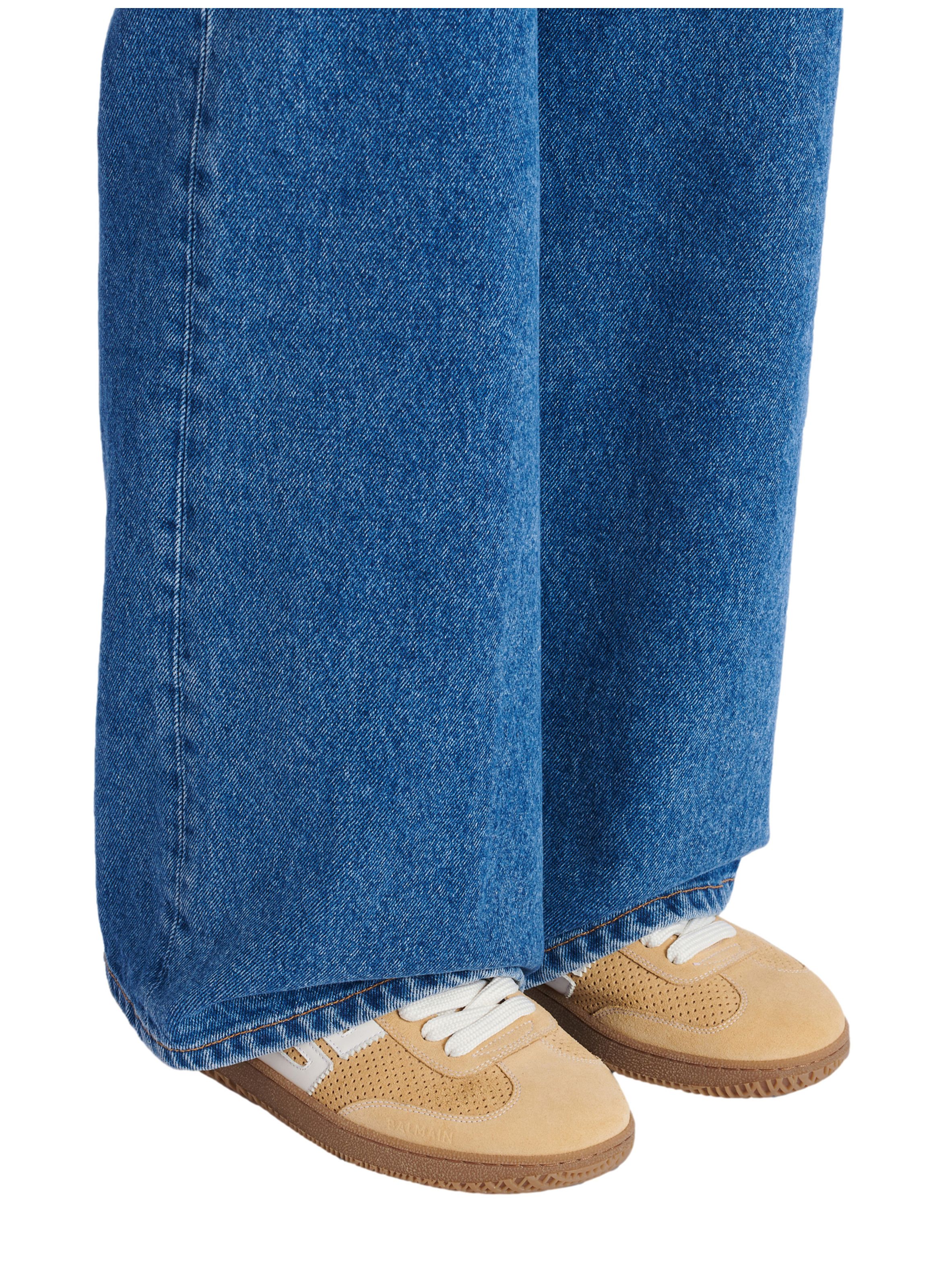 Baskets balmain swan en daim BALMAIN Beige