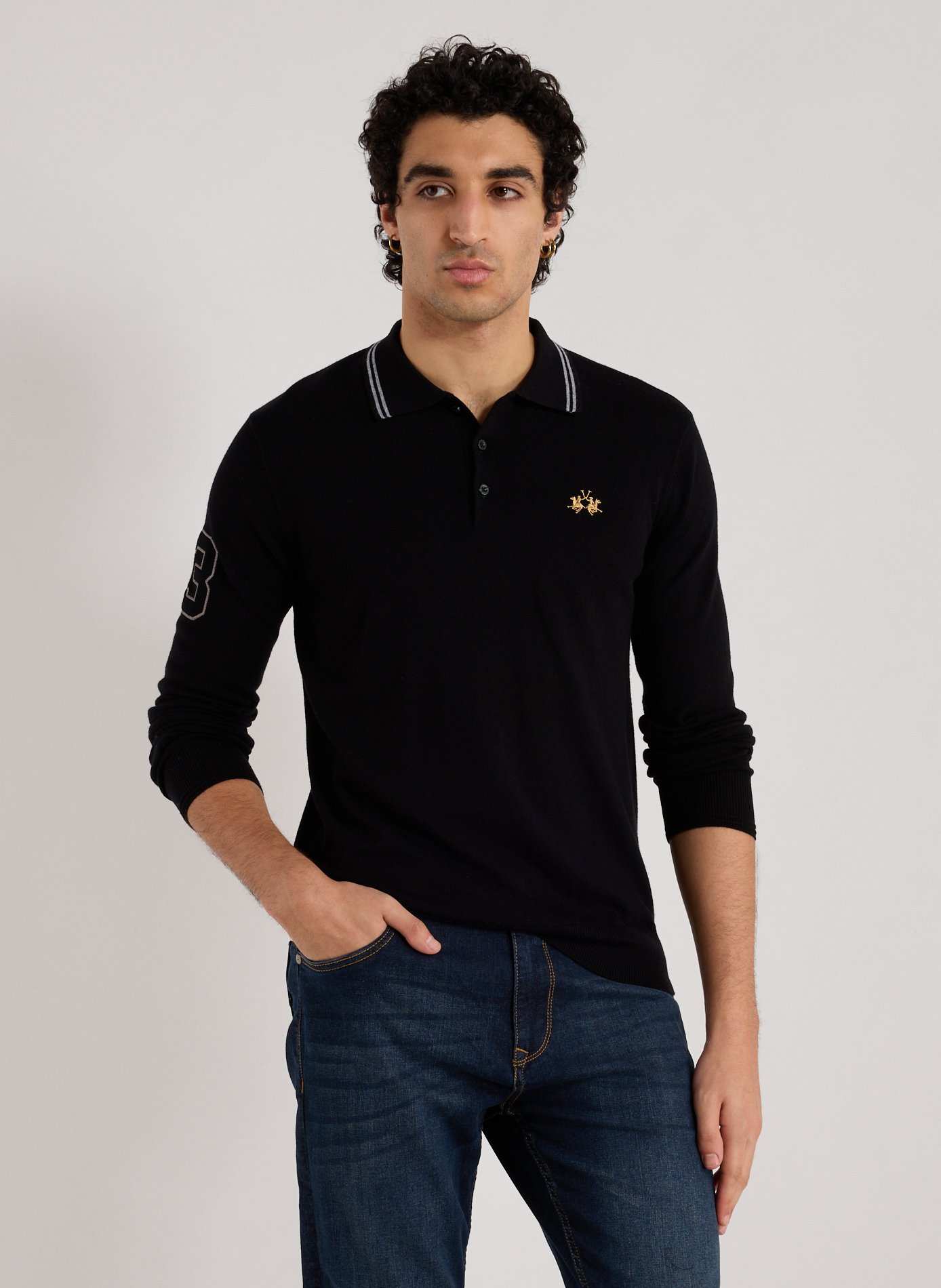 LA MARTINA Cotton and wool jumper Black