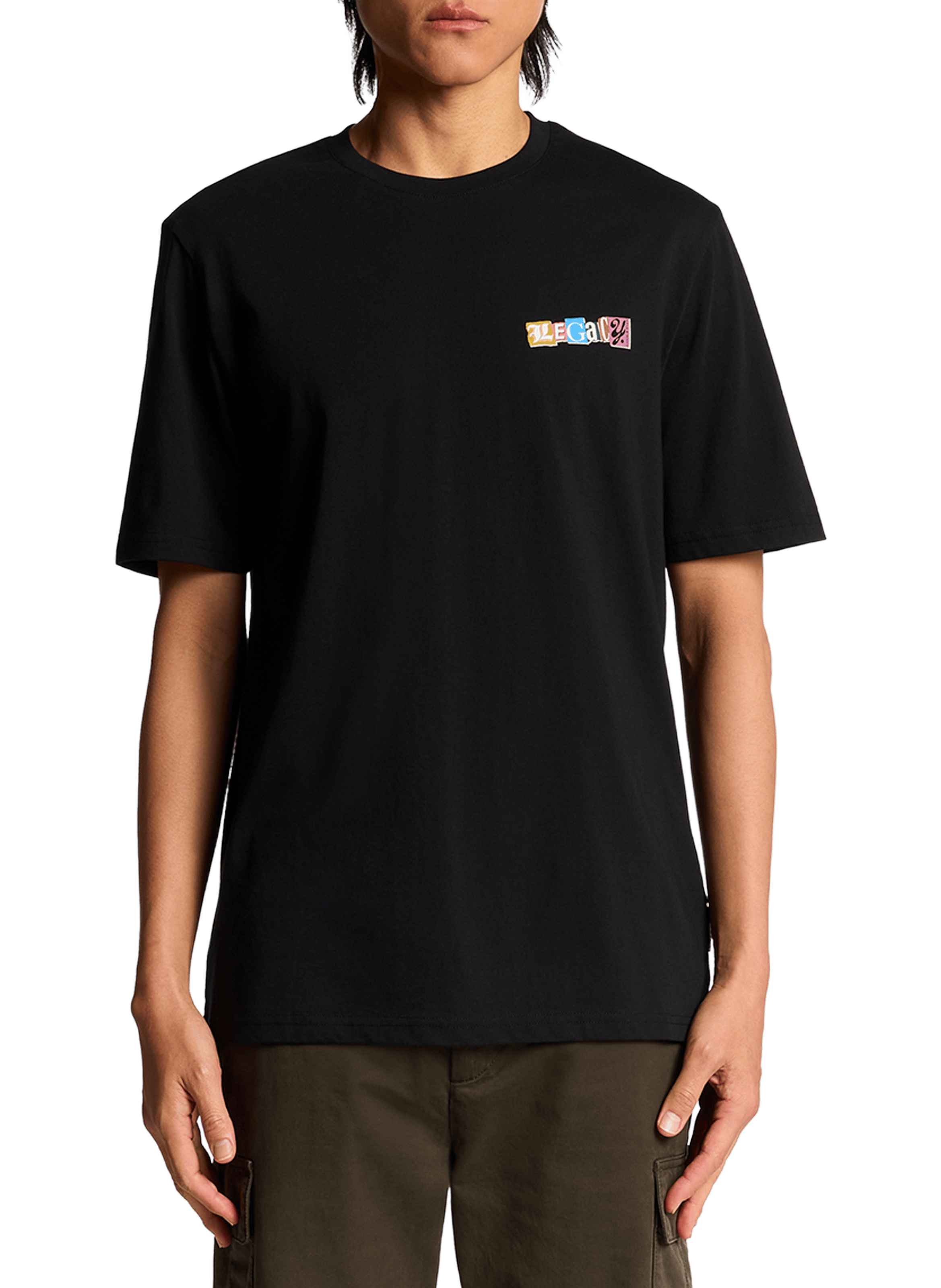 LYLE & SCOTT T-shirt imprimé à col rond en coton Noir