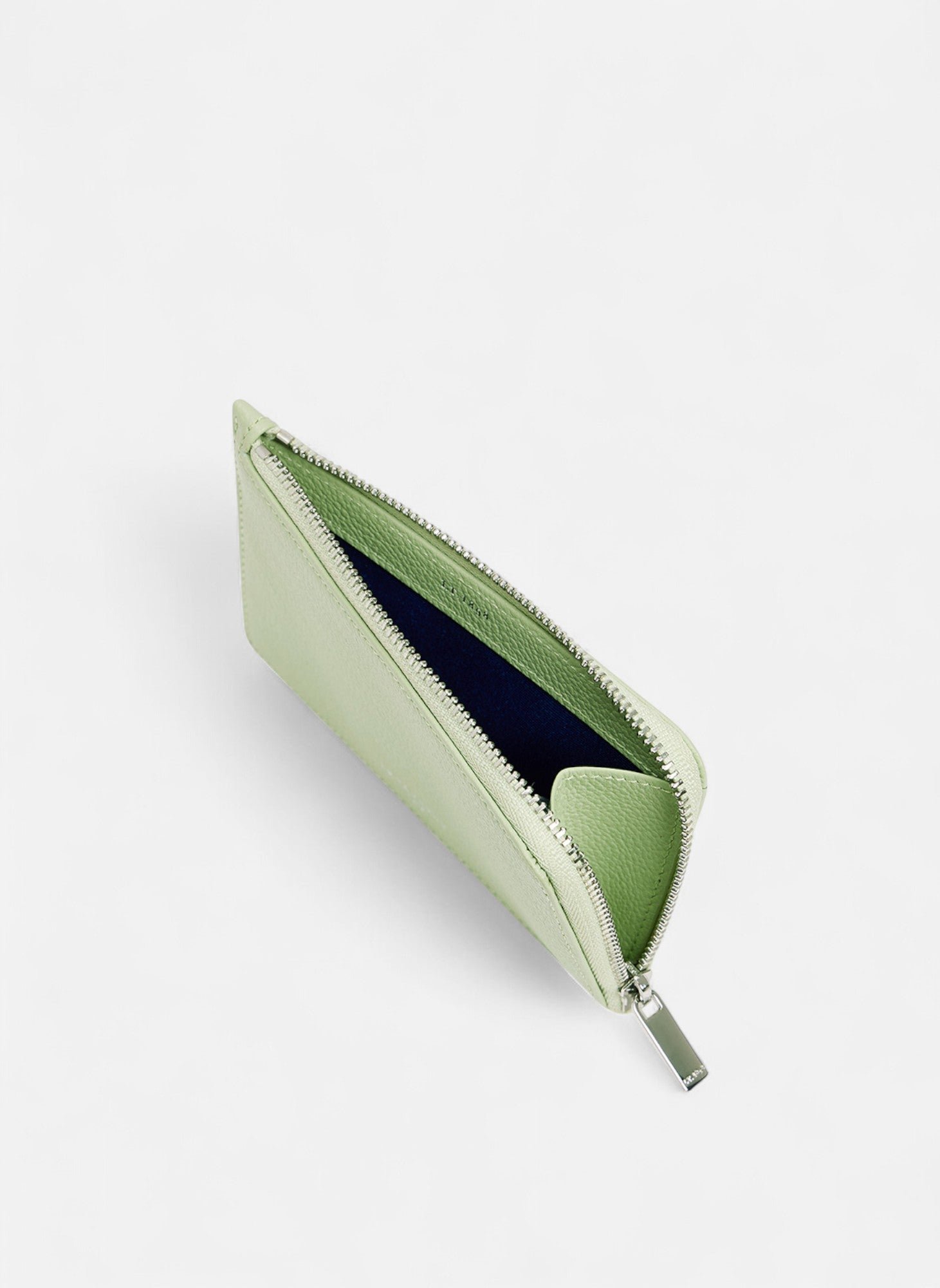 Porte cartes zippé emilie en cuir grainé LE TANNEUR Vert
