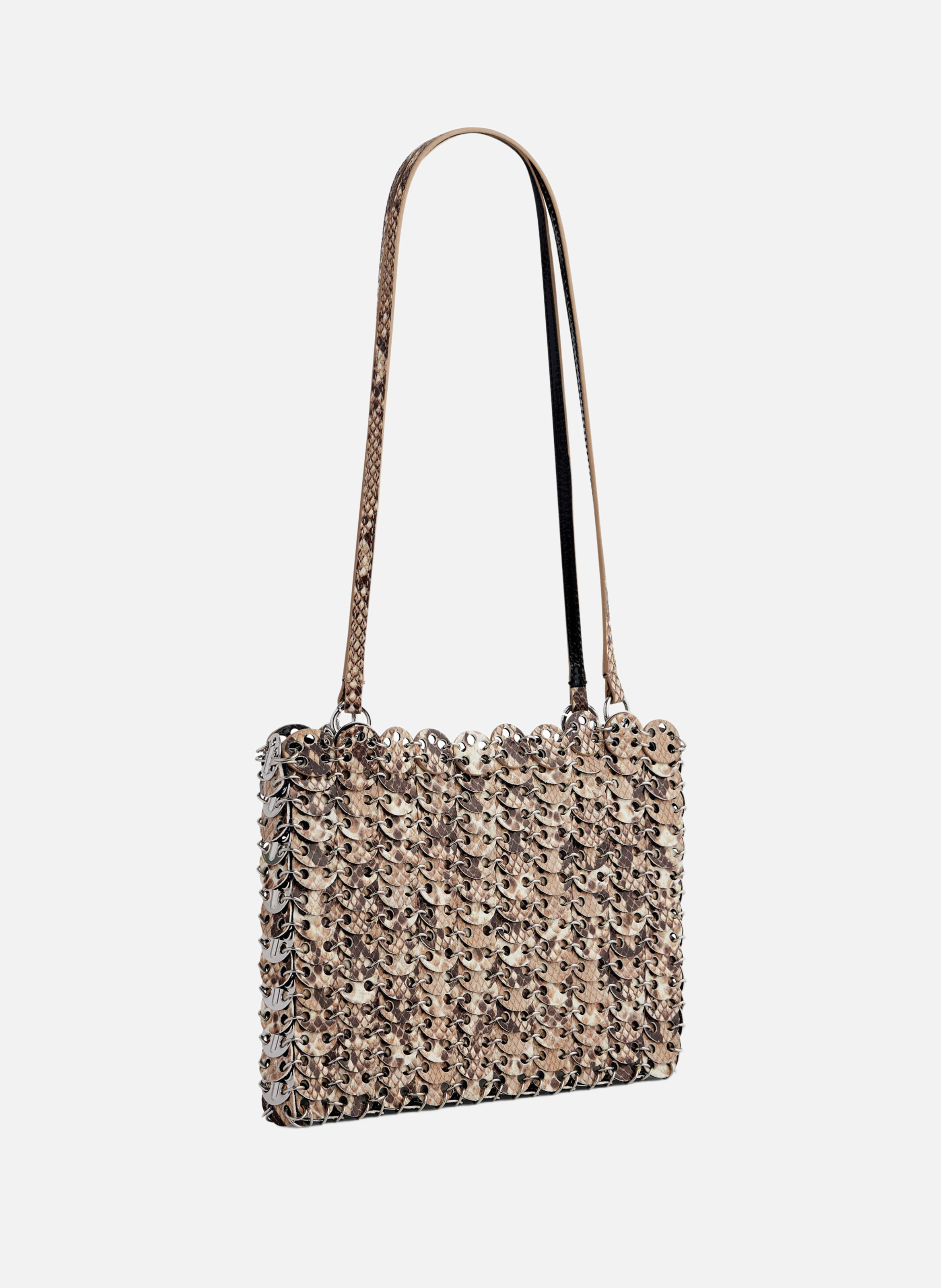 Sac flip 1969 en cuir réversible RABANNE Beige