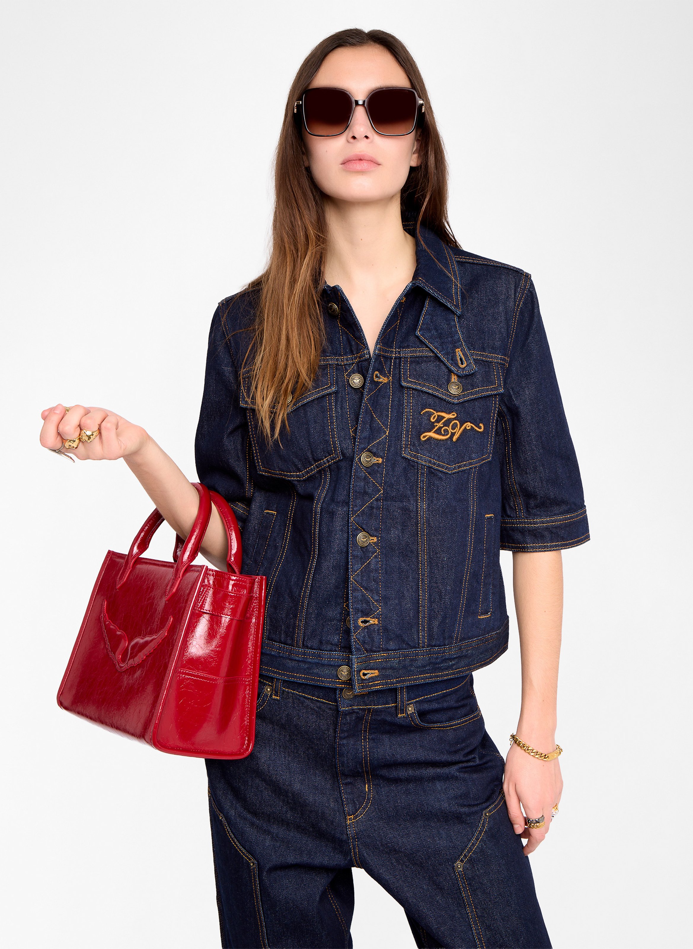 ZADIG&VOLTAIRE Chemise droite en jean brut kyo Bleu