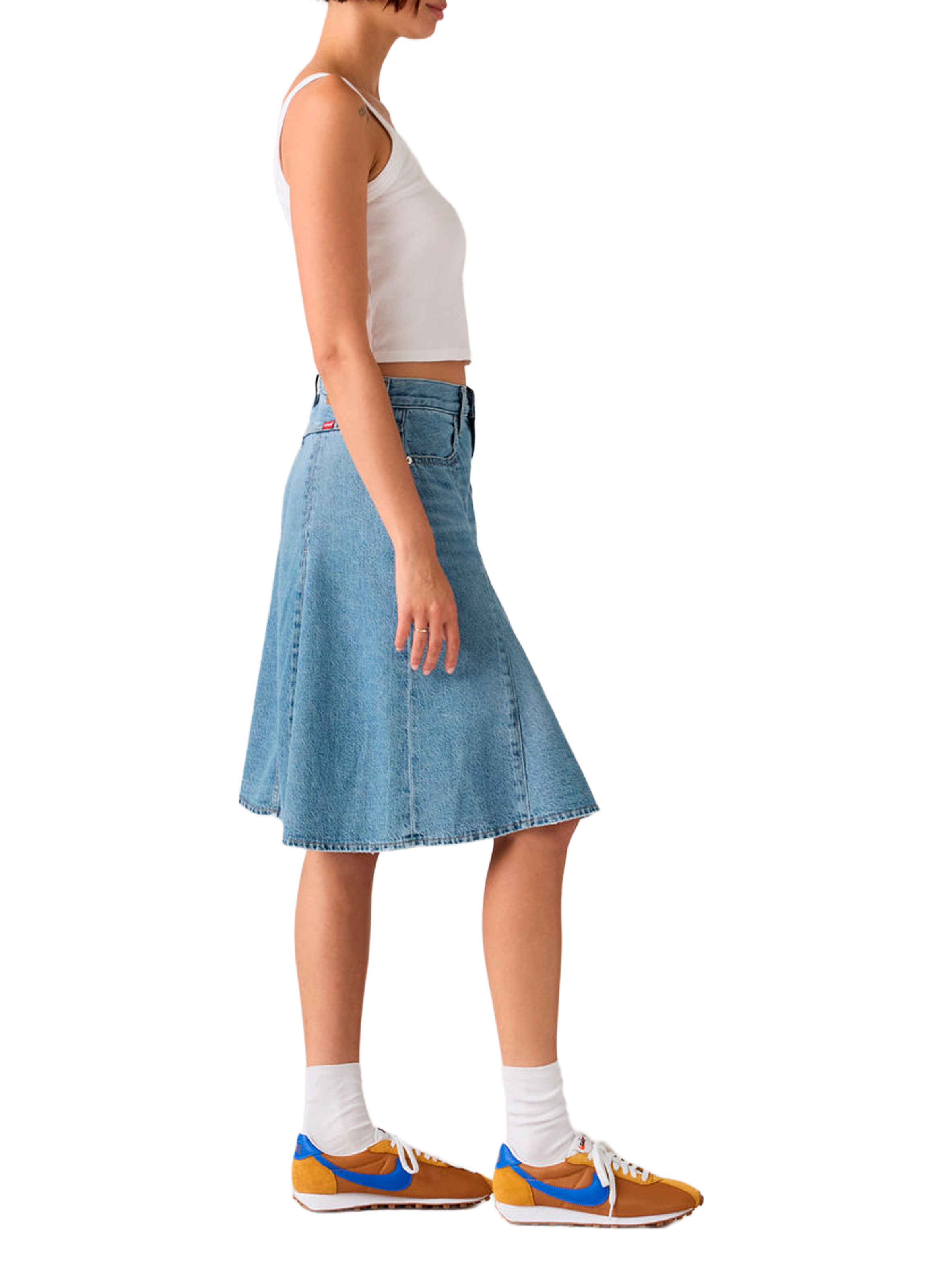 Jupe évasée en coton mélangé LEVI'S Bleu