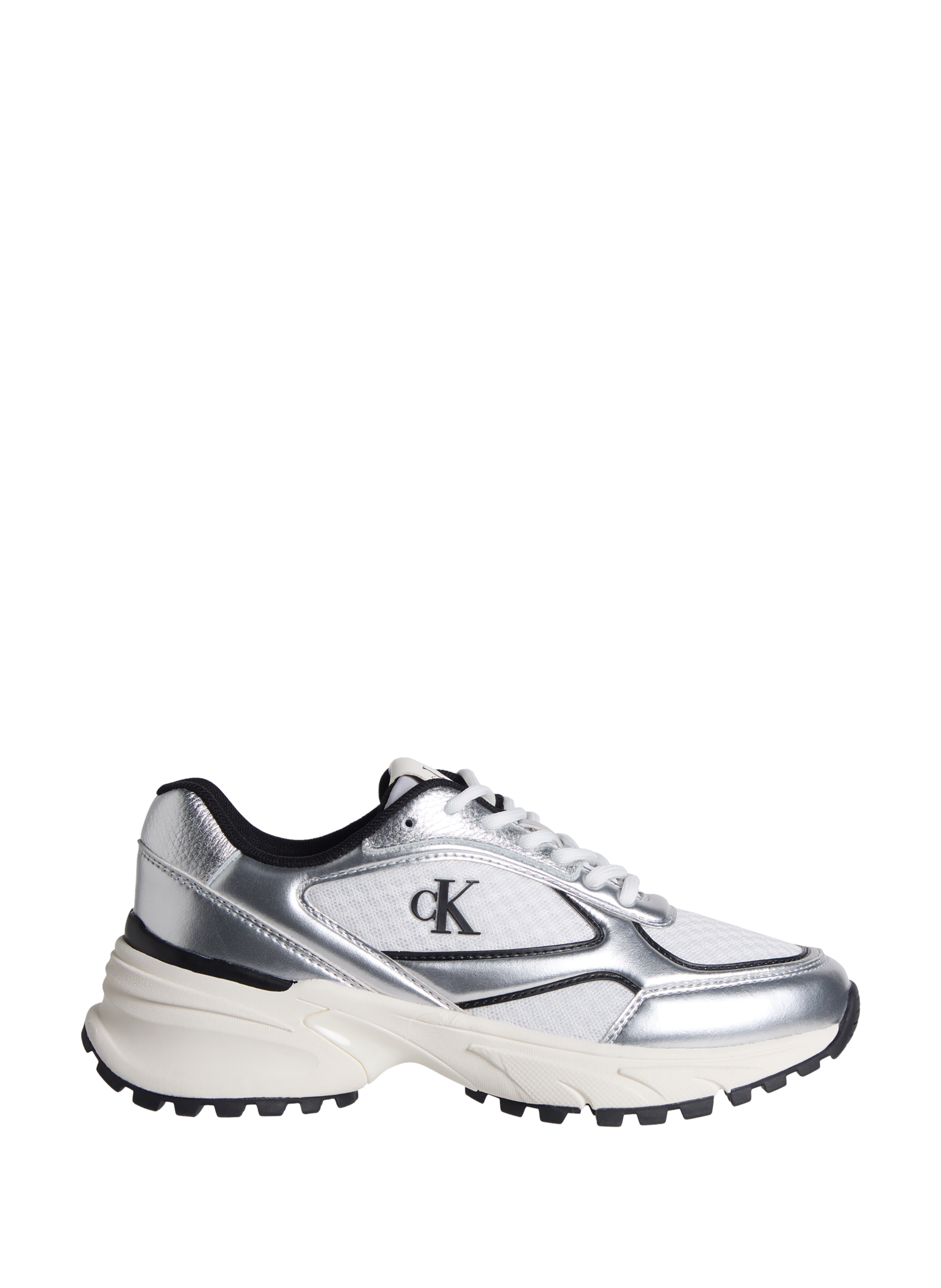Bi-material sneakers CALVIN KLEIN Silver