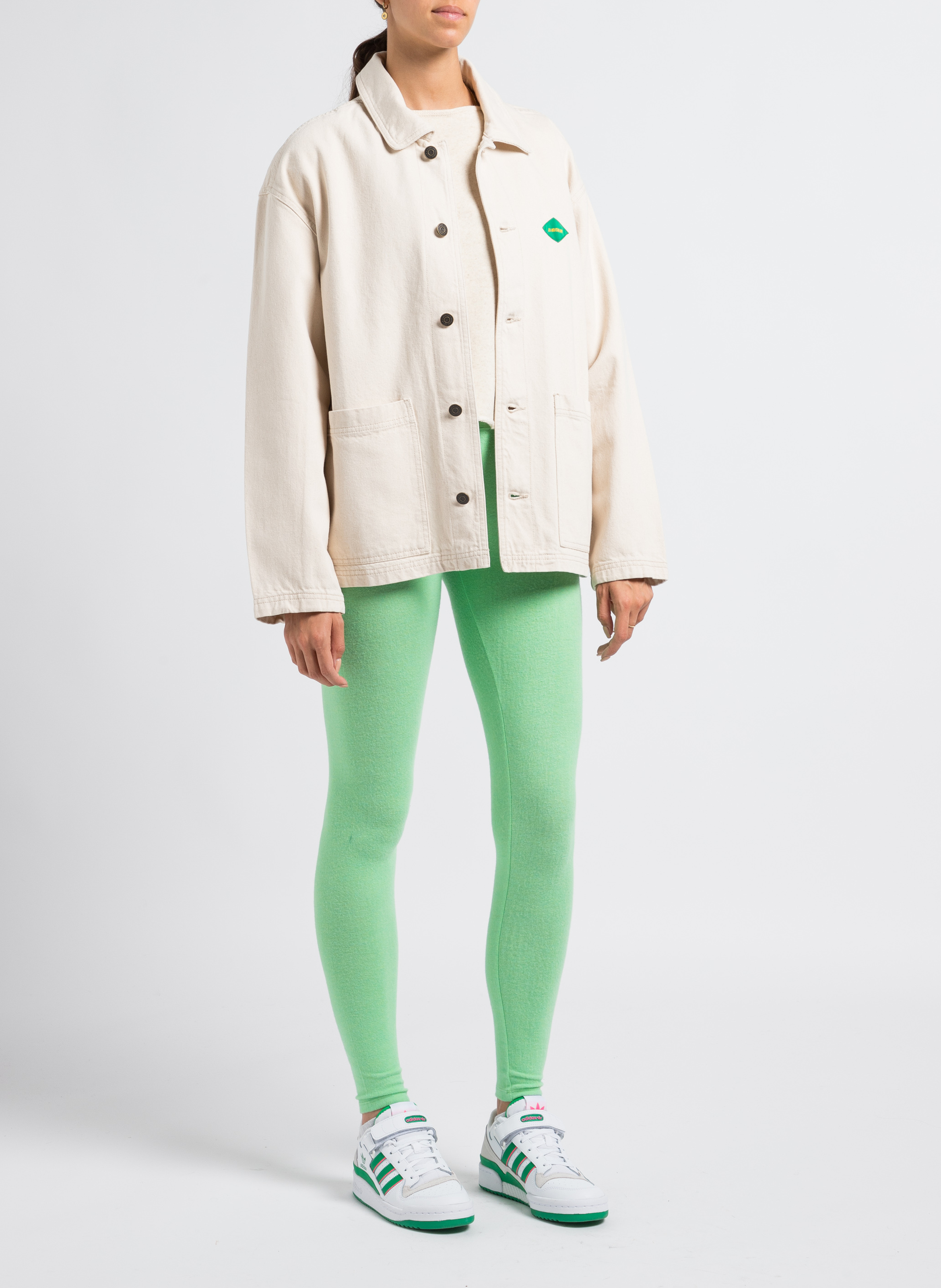 Sweat col bateau en coton bio et lin itonay AMERICAN VINTAGE Beige