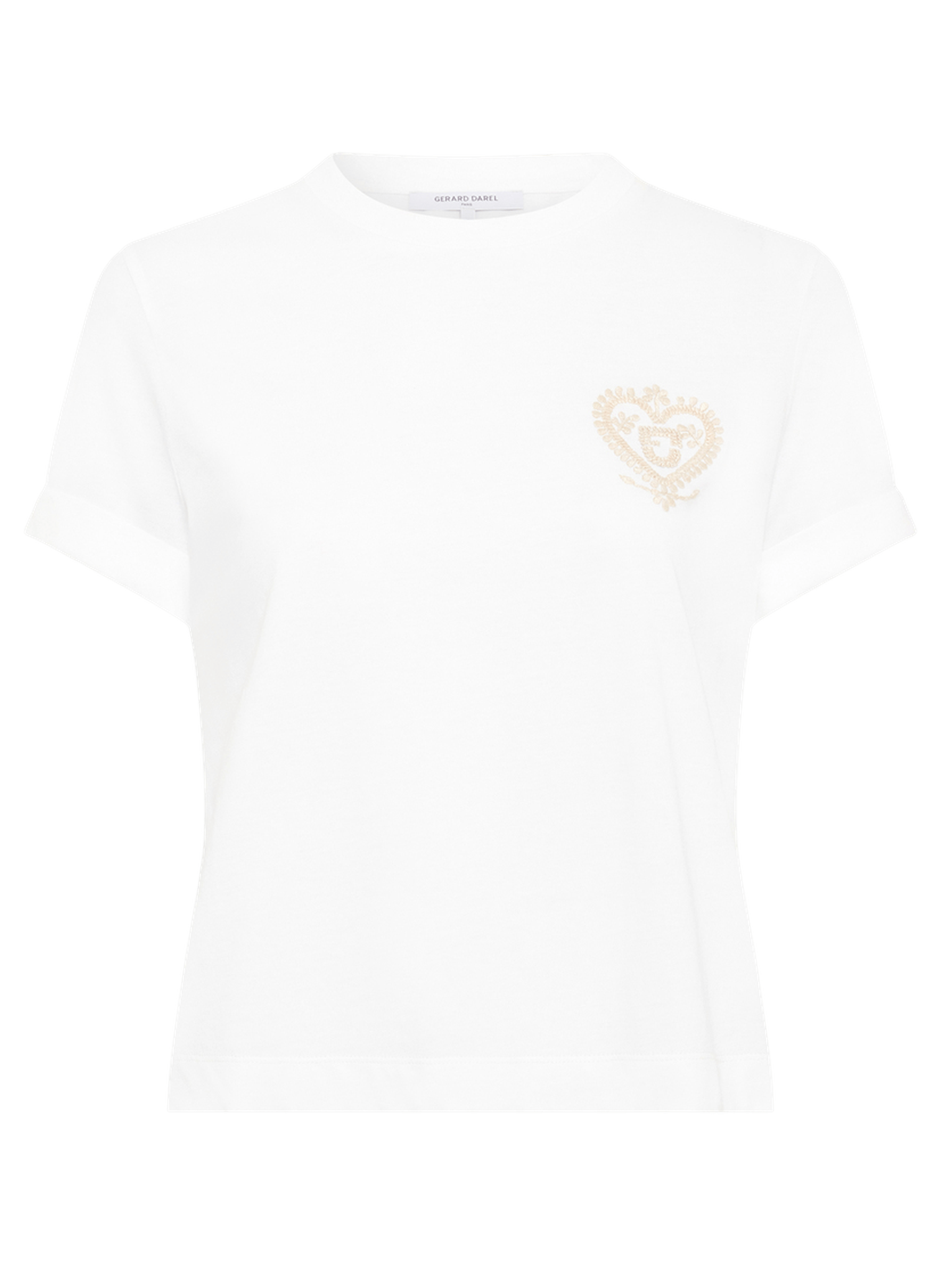 T-shirt en coton à blason brodé - melia GERARD DAREL Blanc