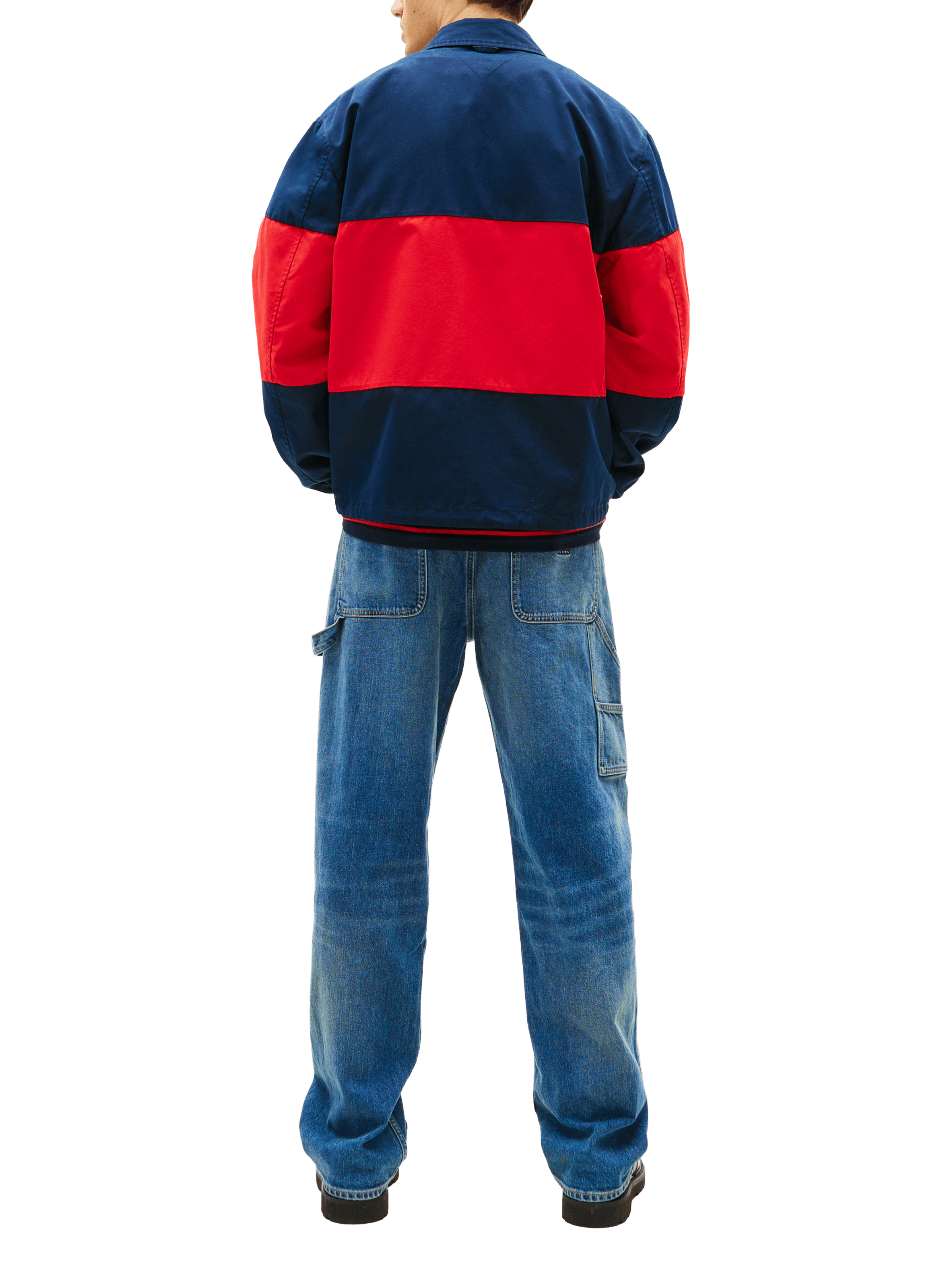 Blouson à rayures en coton mélangé TOMMY HILFIGER Bleu