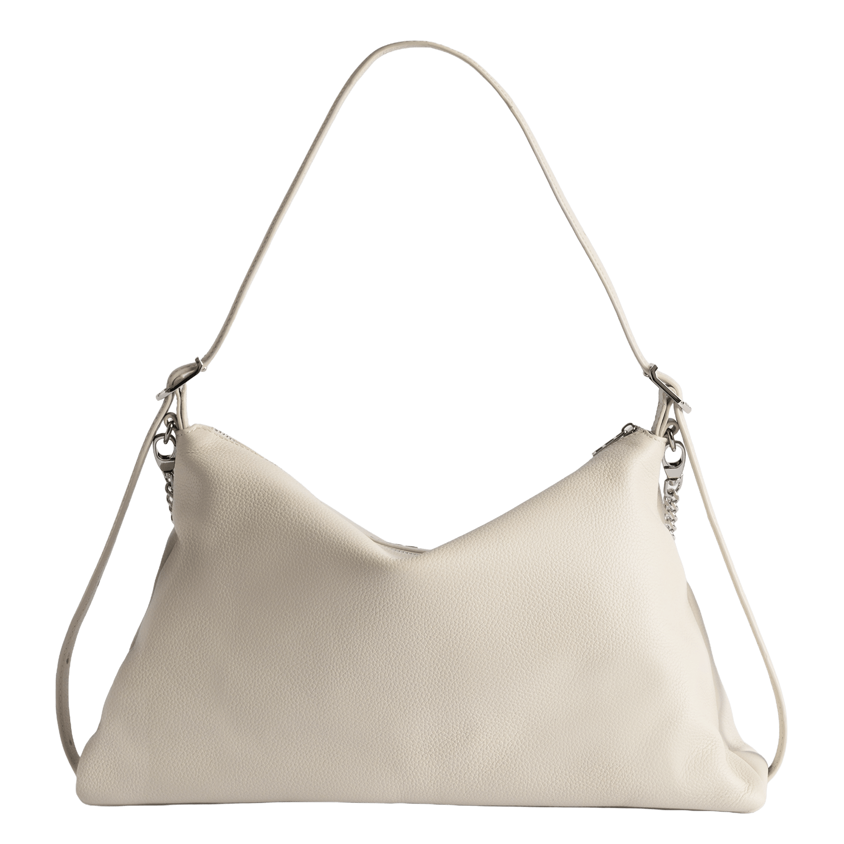 Sac porté épaule en cuir grainé jim ZADIG&VOLTAIRE Blanc