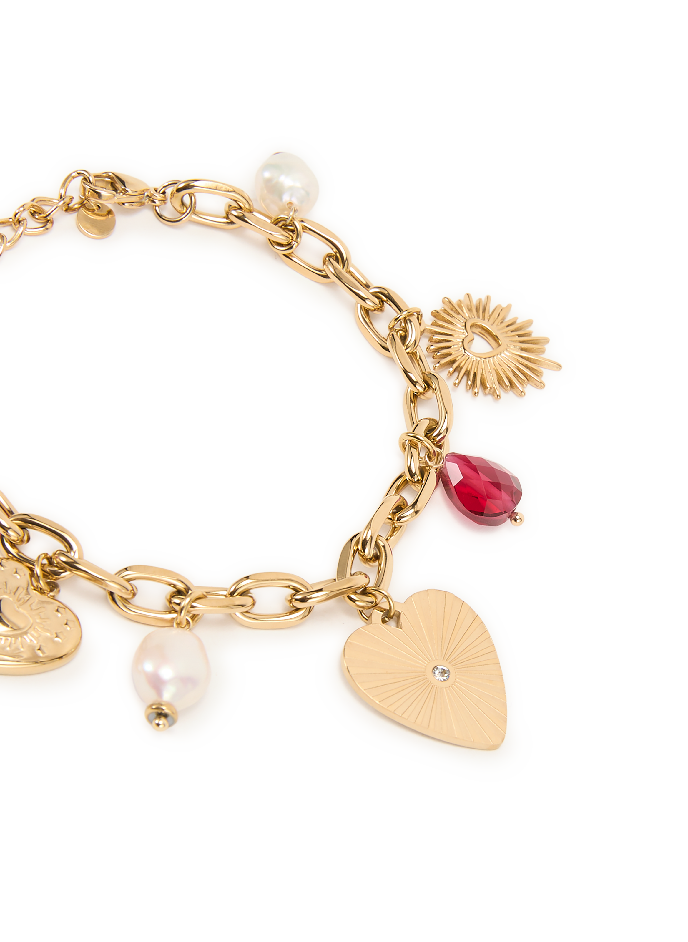 Bracelet charms cœurs AU PRINTEMPS PARIS Doré