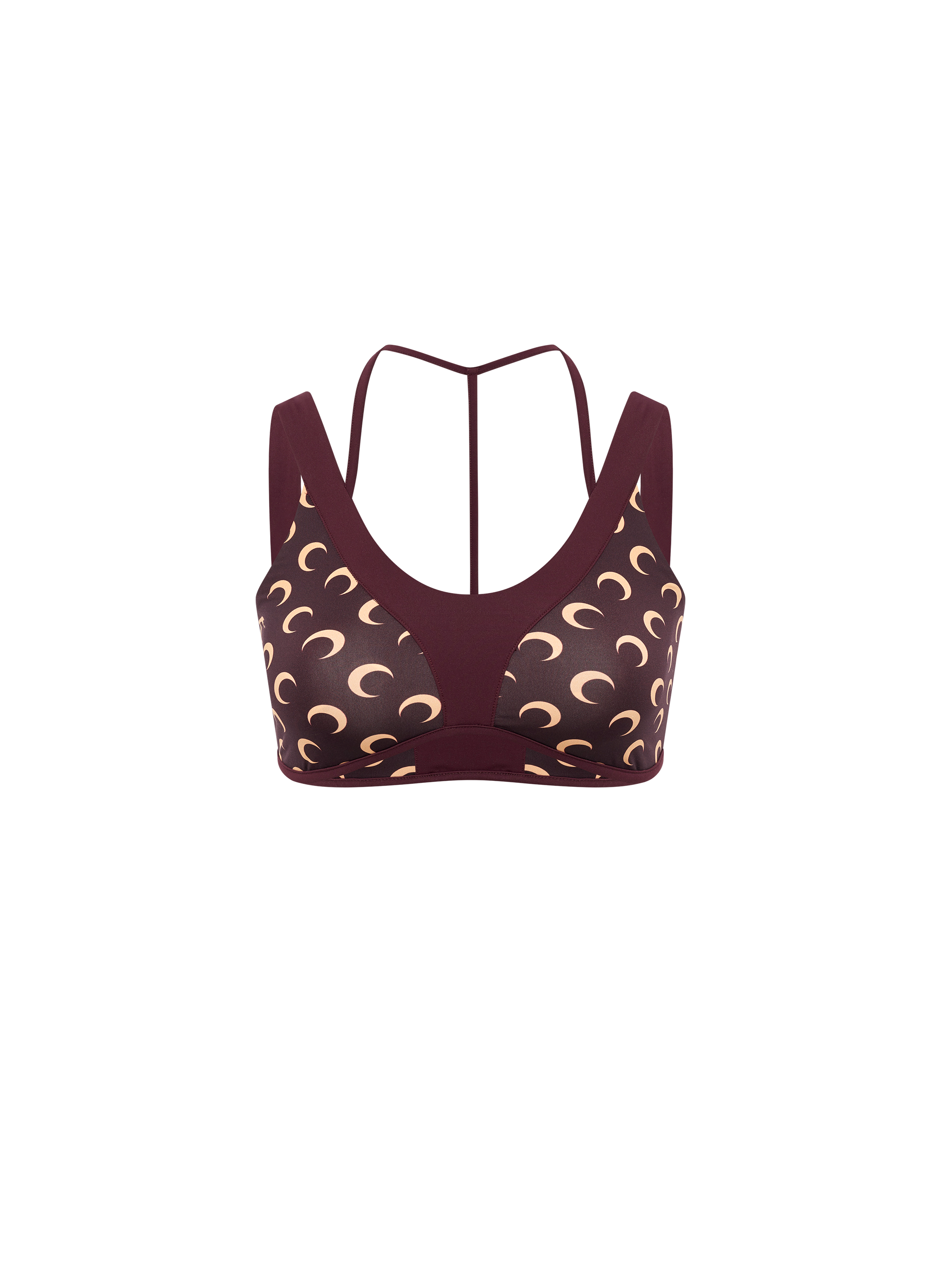 Brassière athleisure à imprimé moon MARINE SERRE Marron