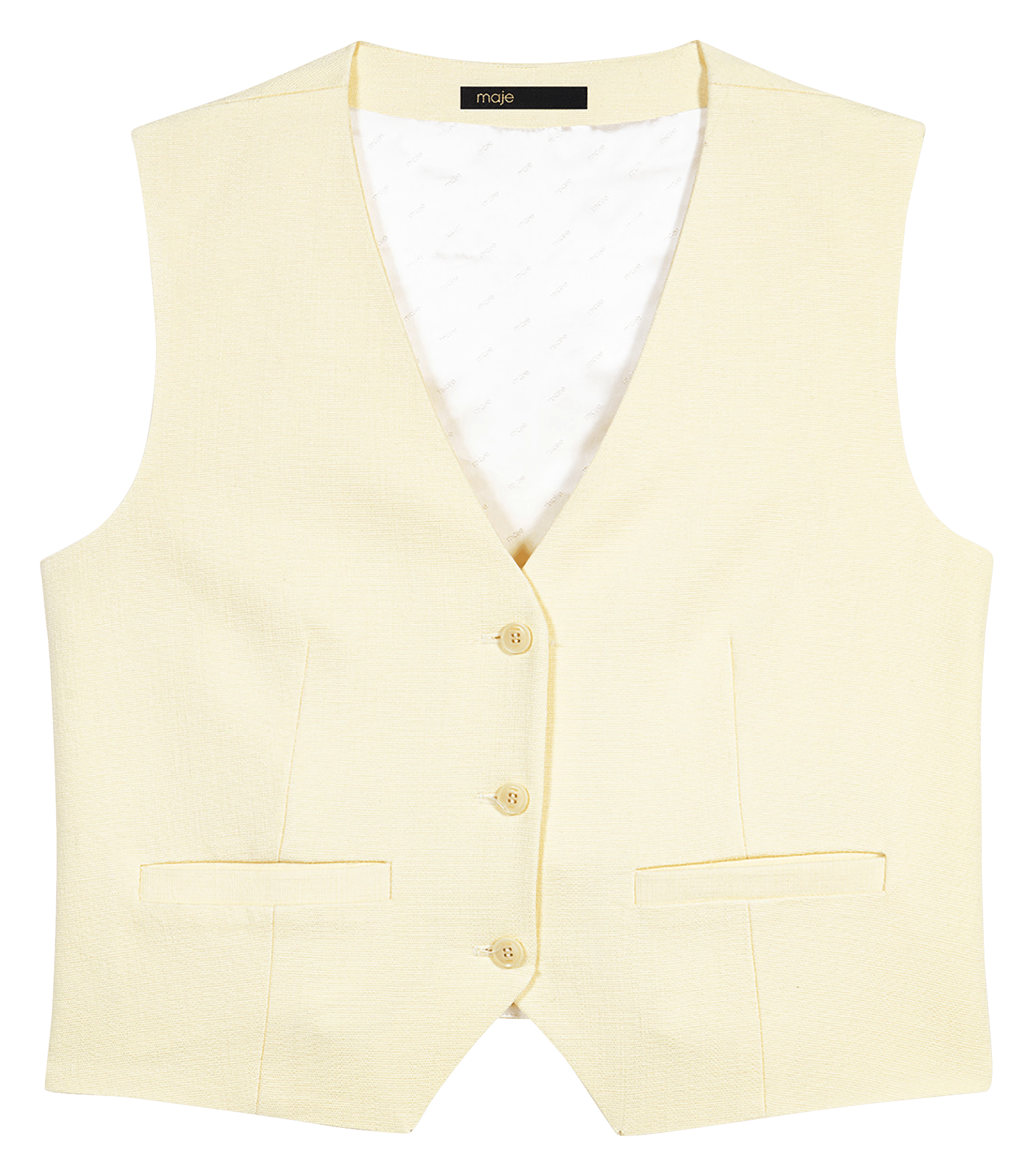 Gilet tailleur court sans manches MAJE Jaune