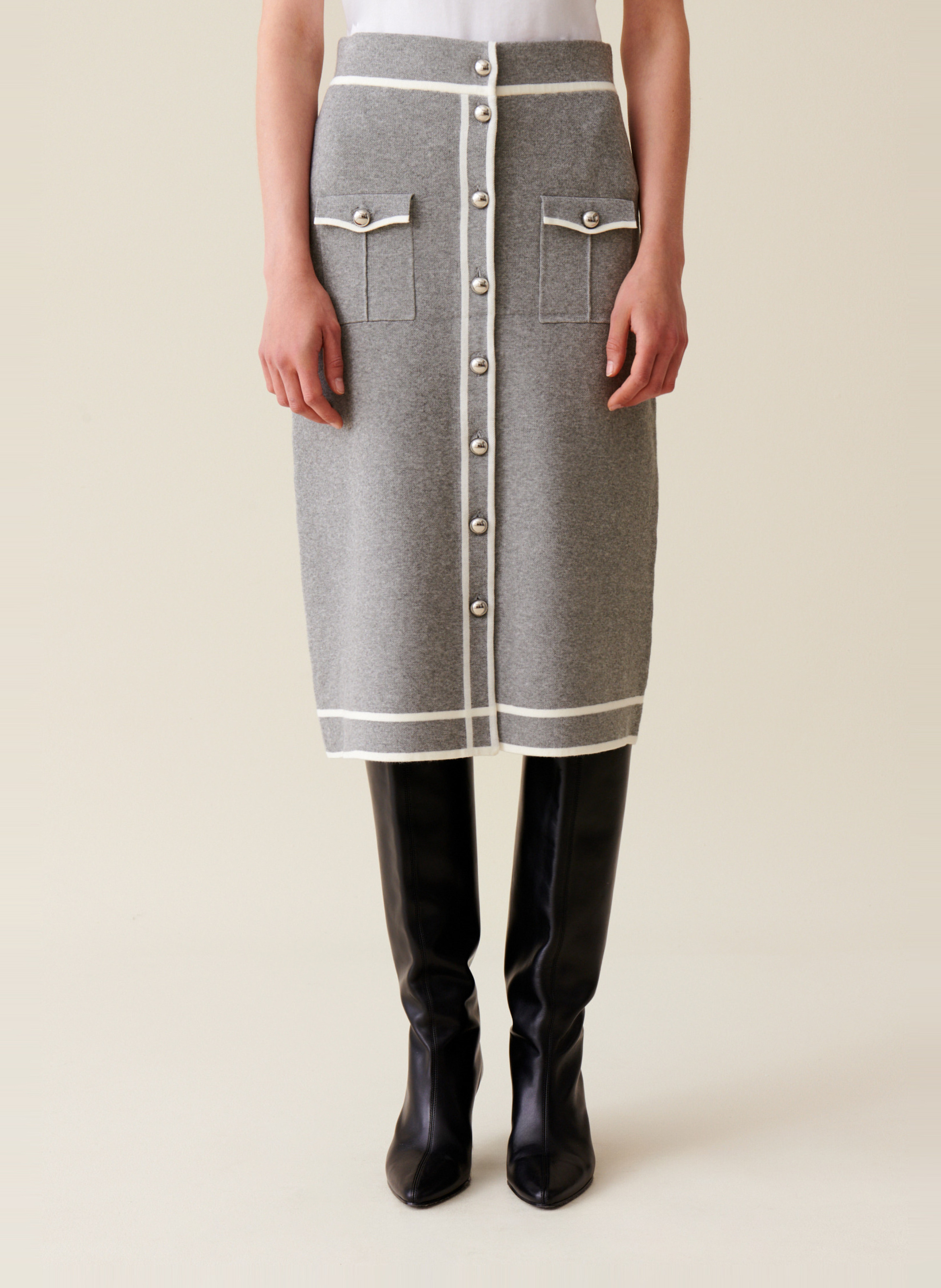 Jupe taille haute boutonnée CLAUDIE PIERLOT Multicolore