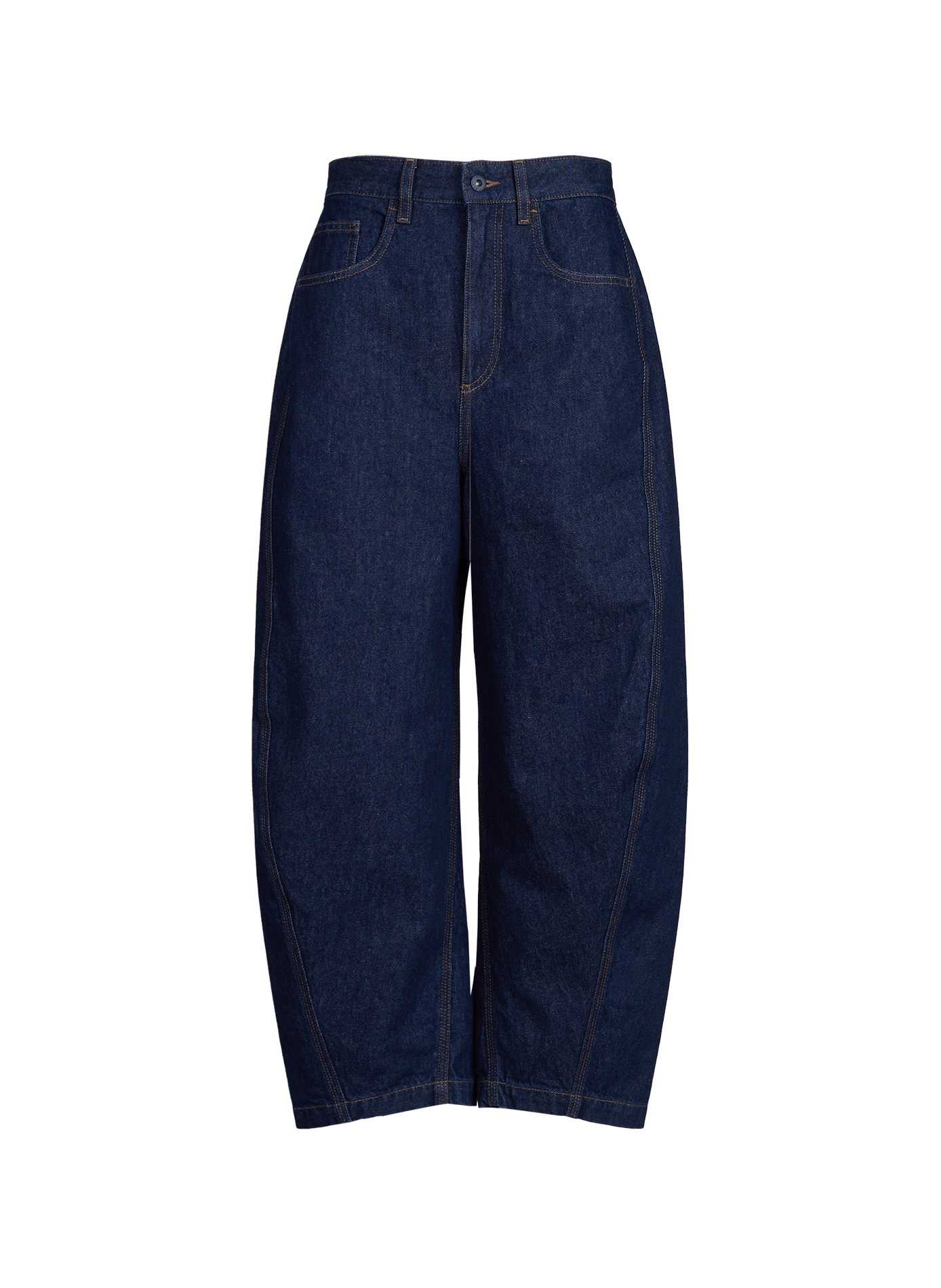 Jean boule taille haute en coton ADOLFO DOMINGUEZ Bleu