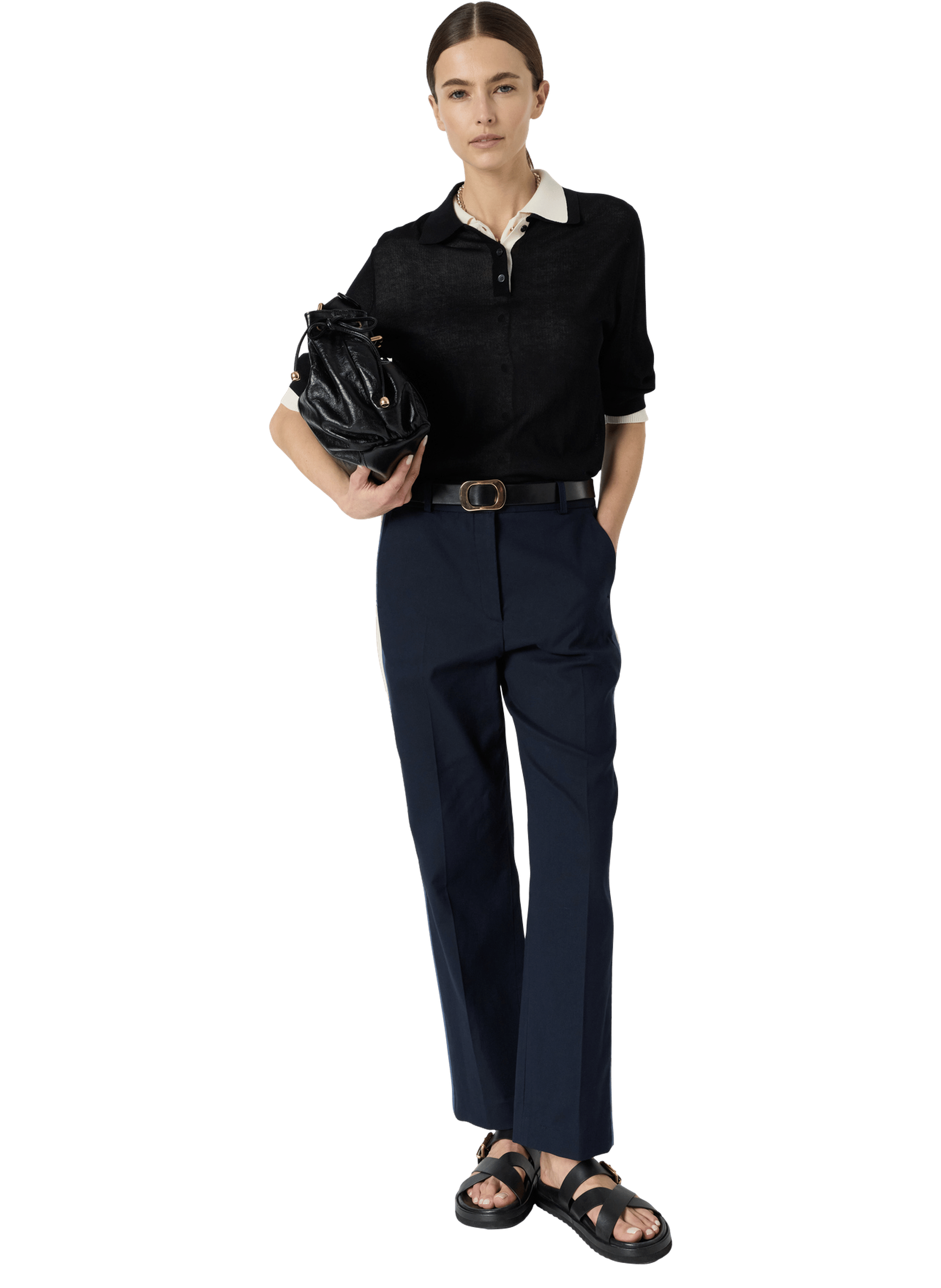 Pantalon en coton à bandes - ayline GERARD DAREL Bleu