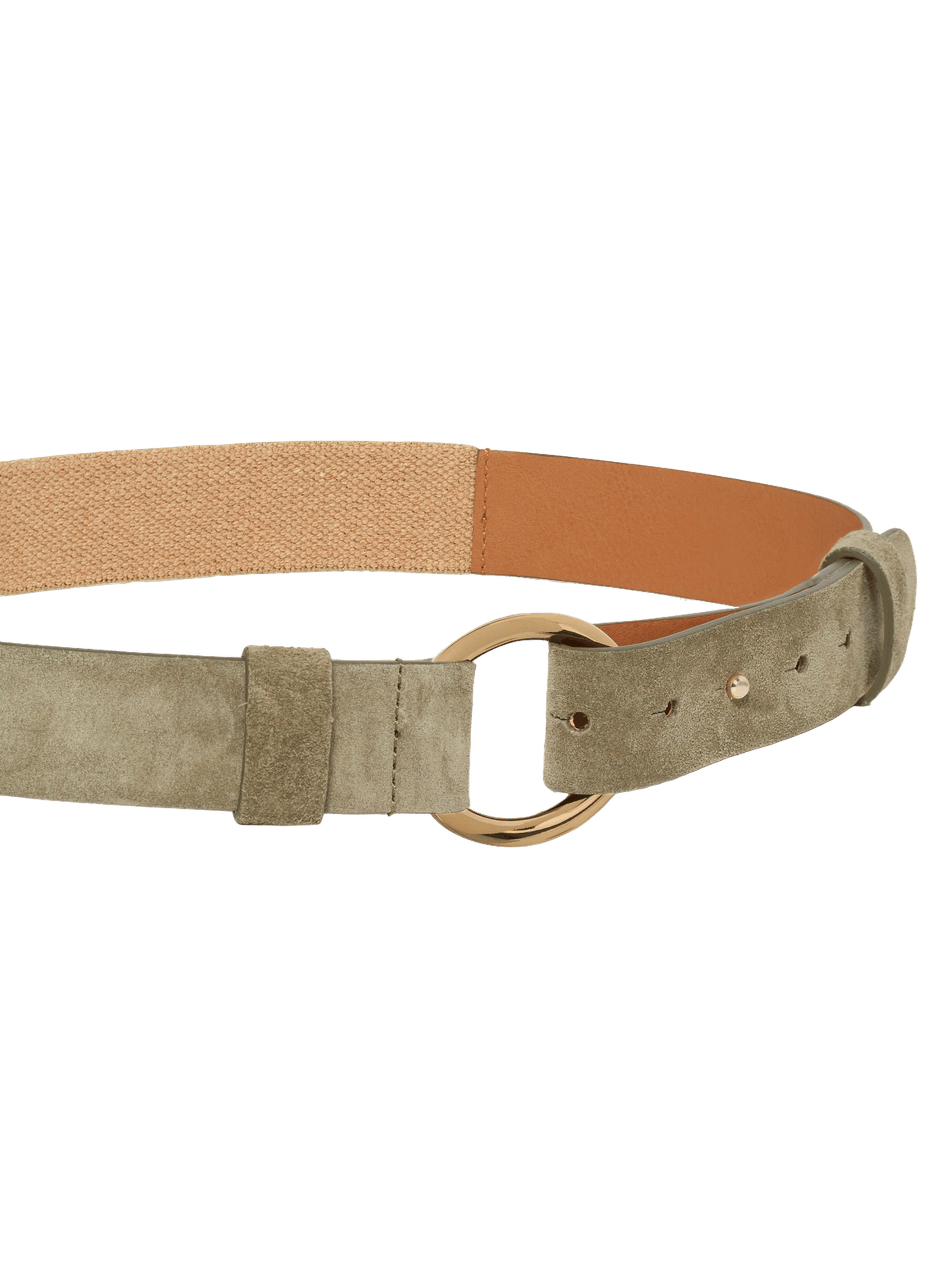 Ceinture en cuir velours - odile PABLO Kaki