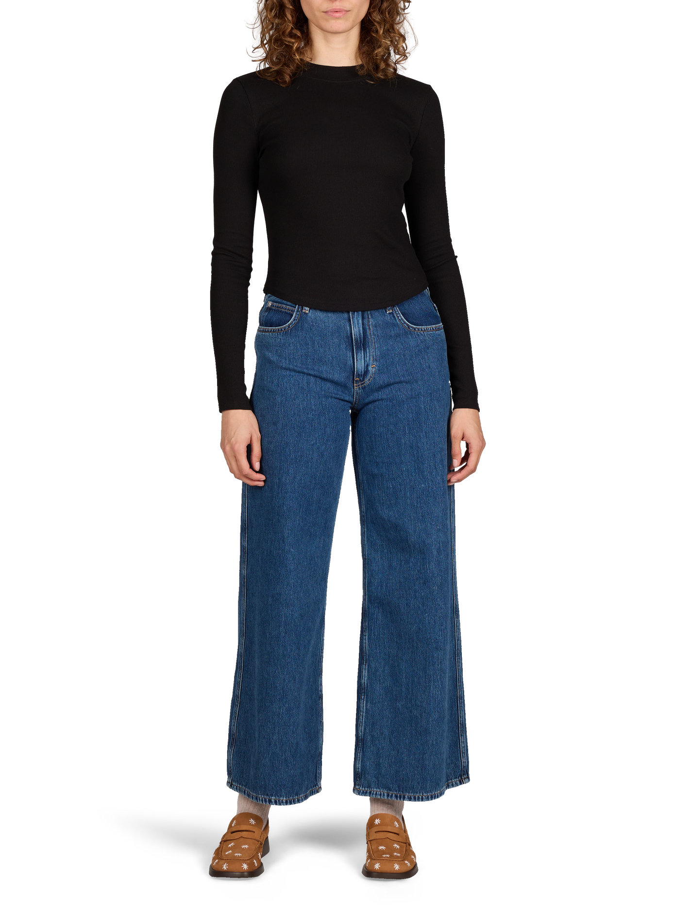 Jean large Tssofie en coton mélangé TOPSHOP Bleu