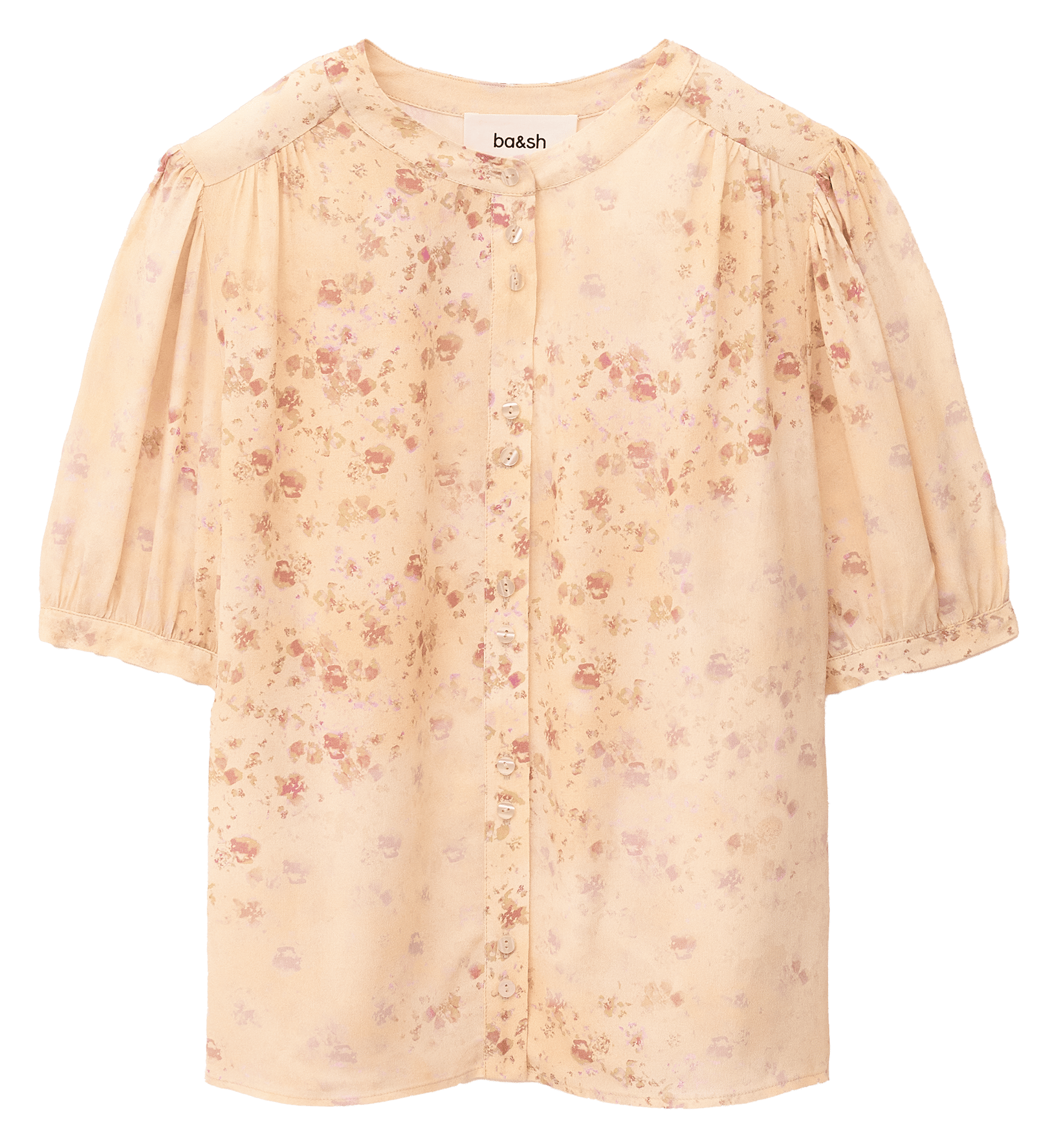 Blouse col rond imprimée novella BA&SH Beige