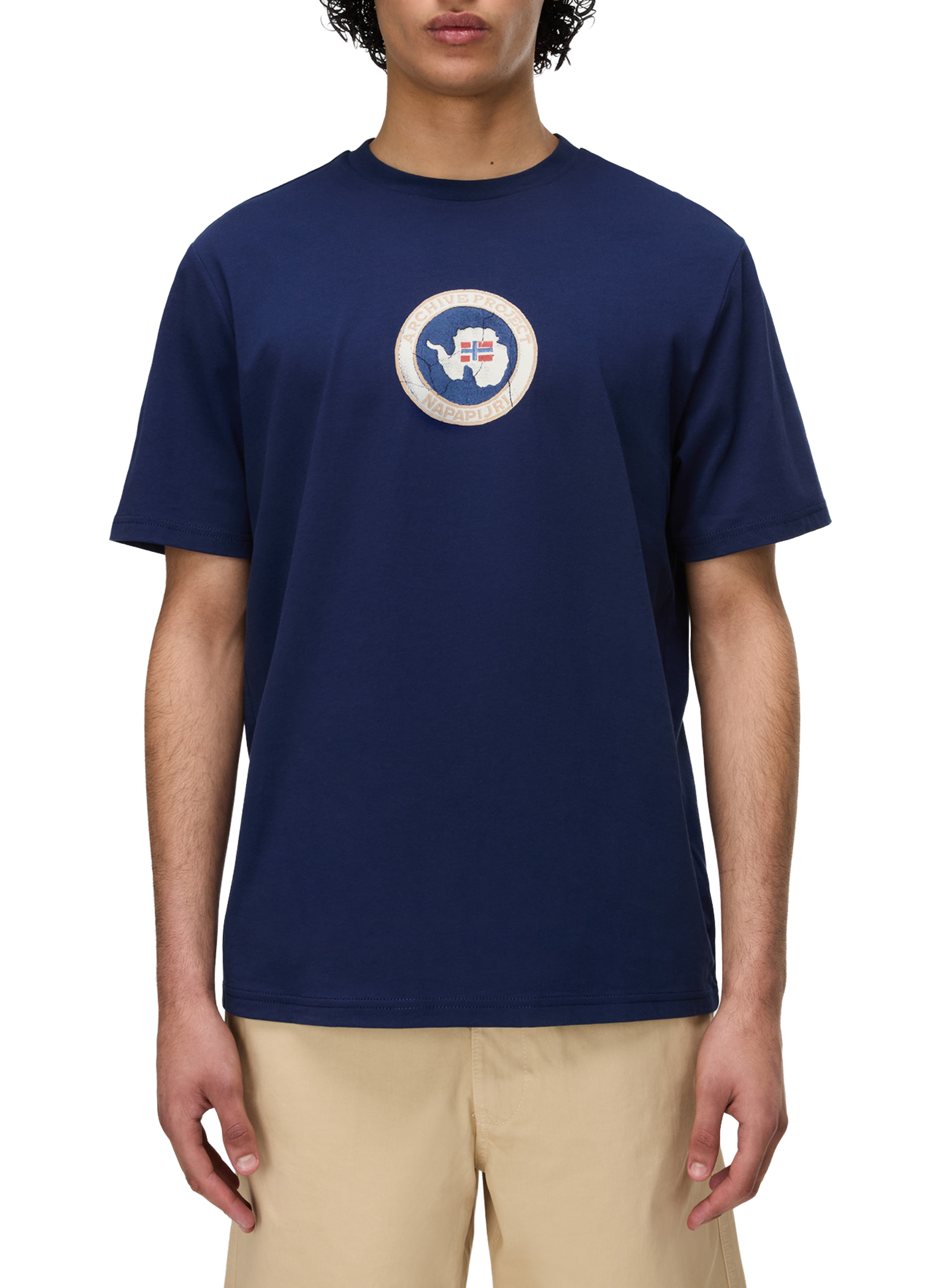 T-shirt imprimé Phos en coton NAPAPIJRI Bleu