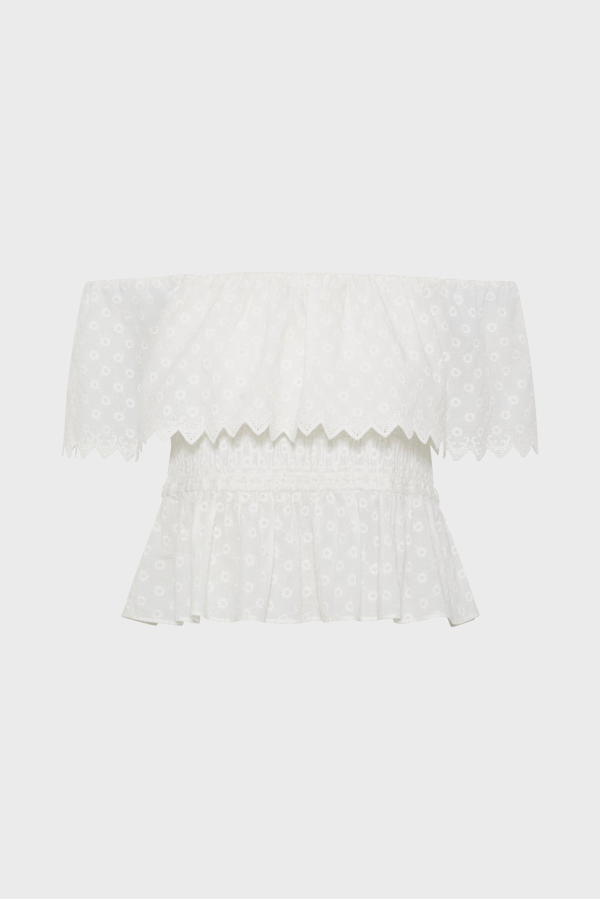 Top épaules nues en dentelle GERARD DAREL Blanc