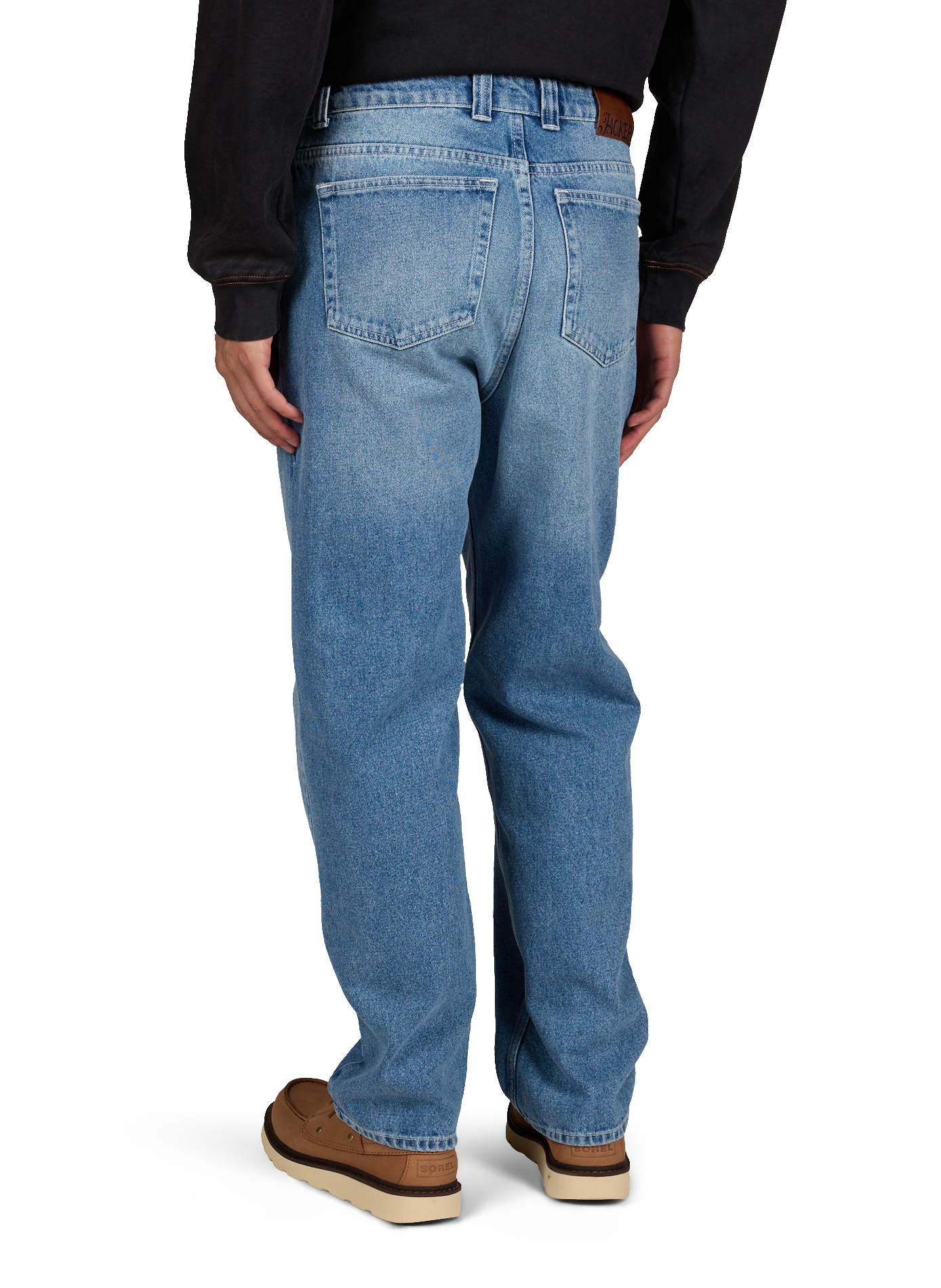 Jean large à cordons en coton JACKER. Bleu