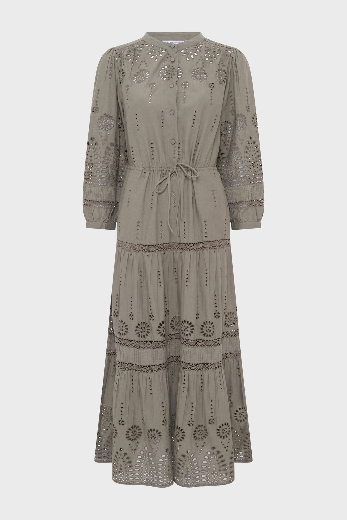 Robe longue à broderies en coton - rhonie GERARD DAREL Vert