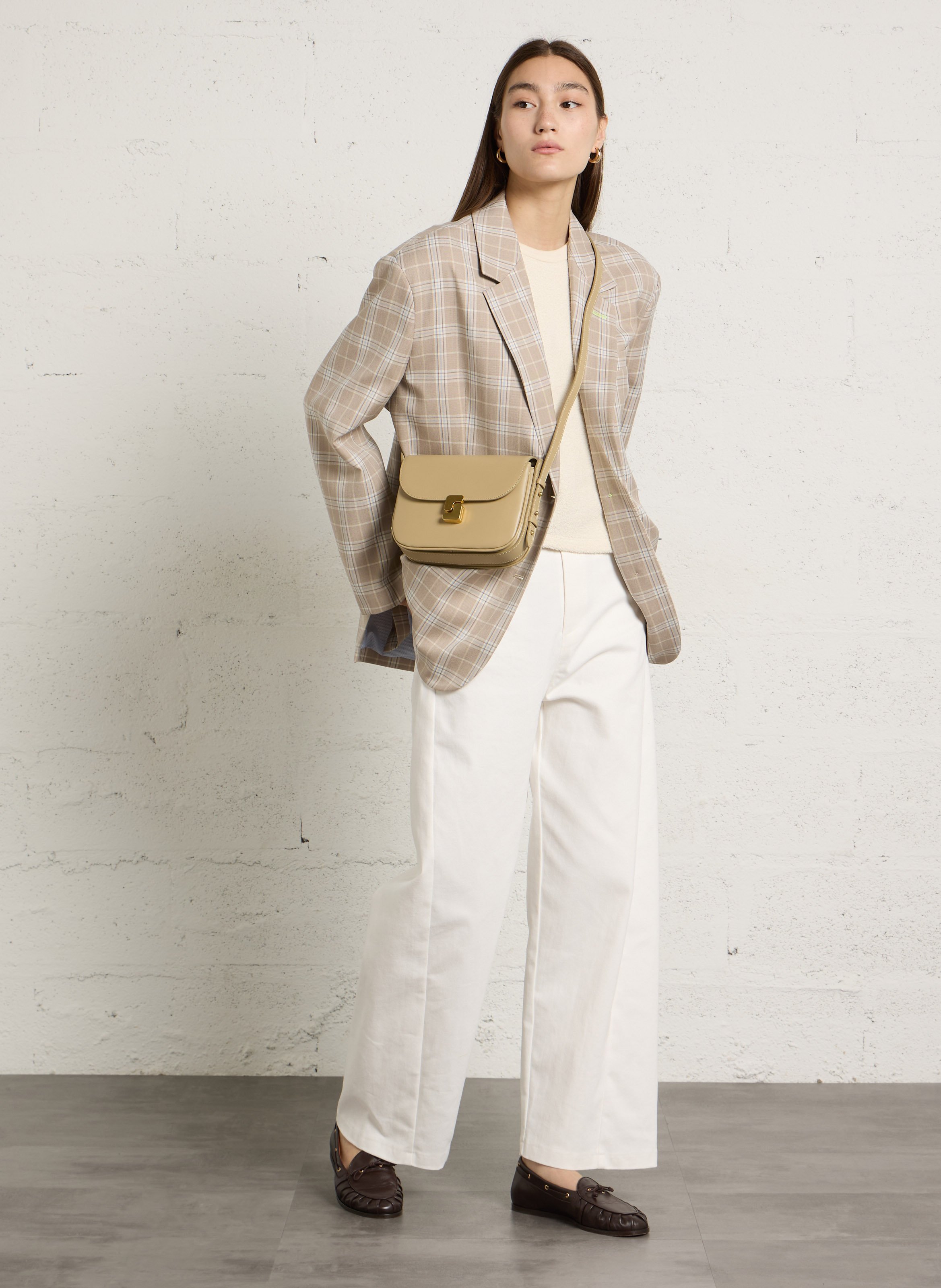 Sac bandoulière en cuir bellissima mini SOEUR Beige