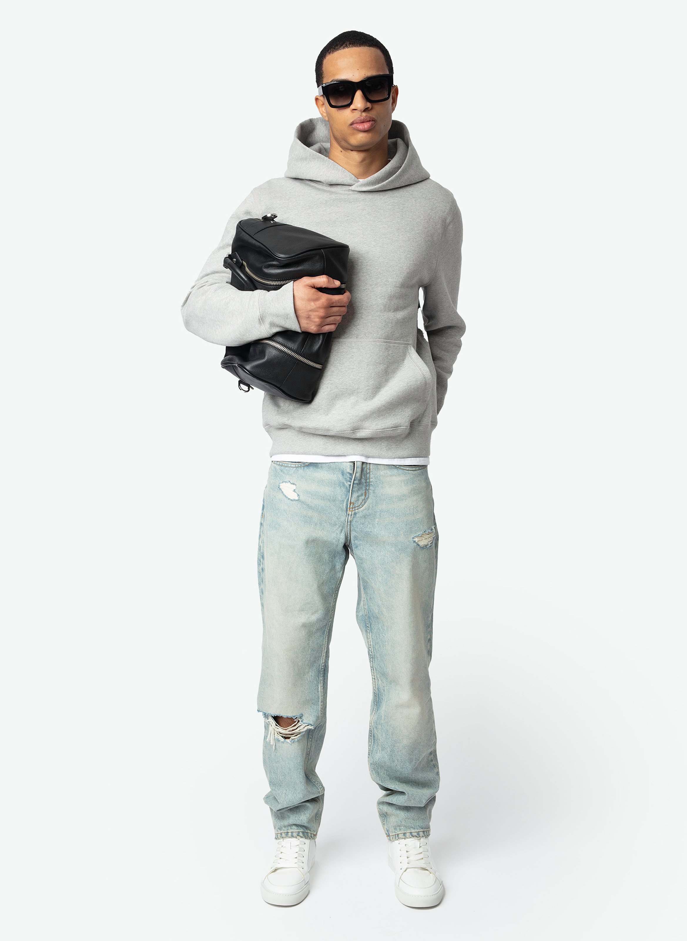 Gerader Kapuzenpullover aus Baumwolle Sanchi ZADIG&VOLTAIRE Grau