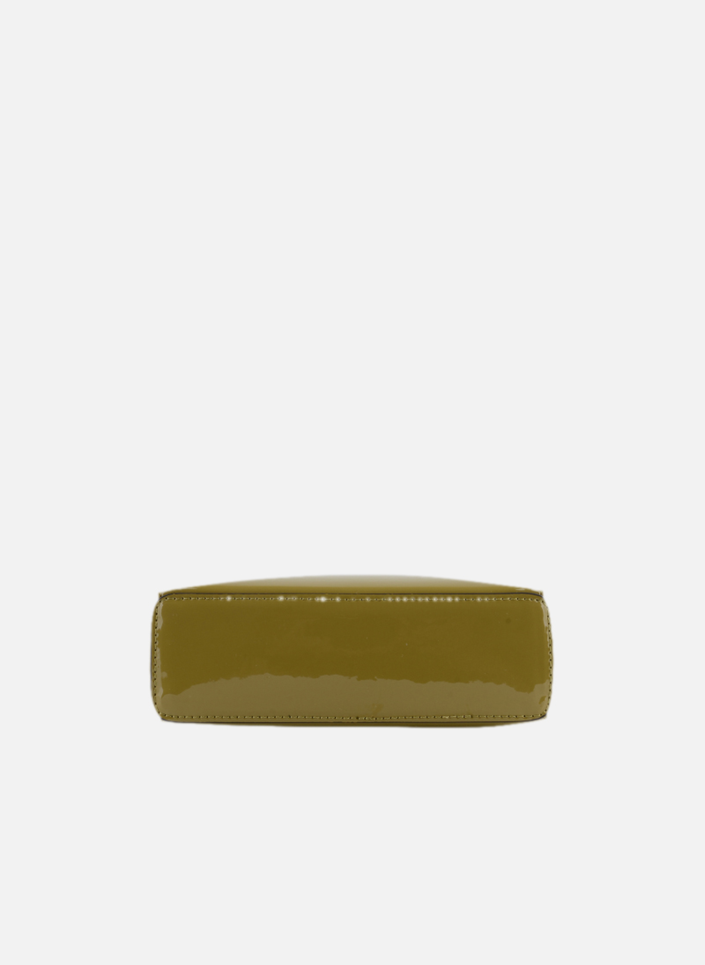 Cassetta vernis | sac porté épaule en cuir de vachette POURCHET Kaki